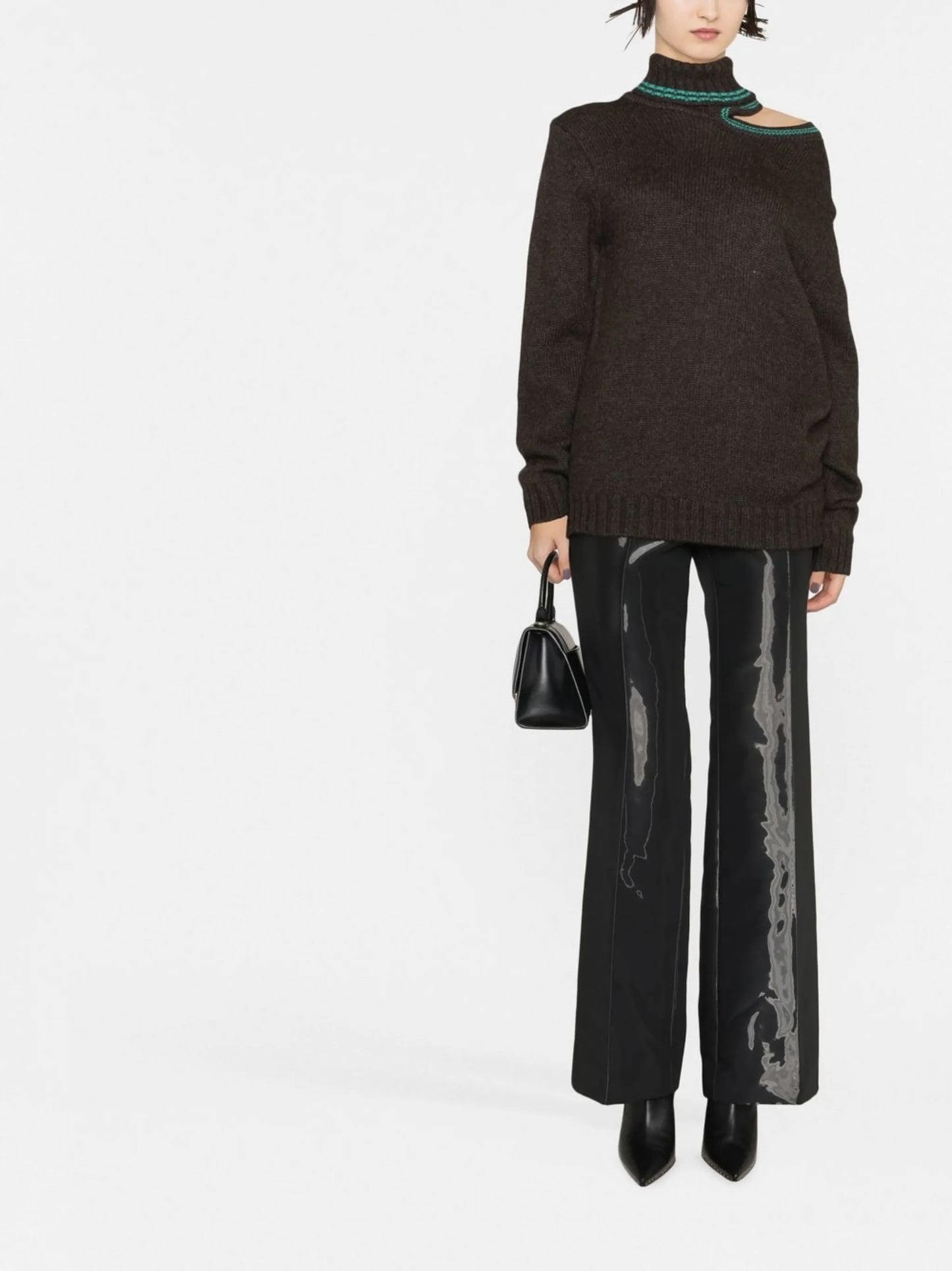 double-neck knitted jumper