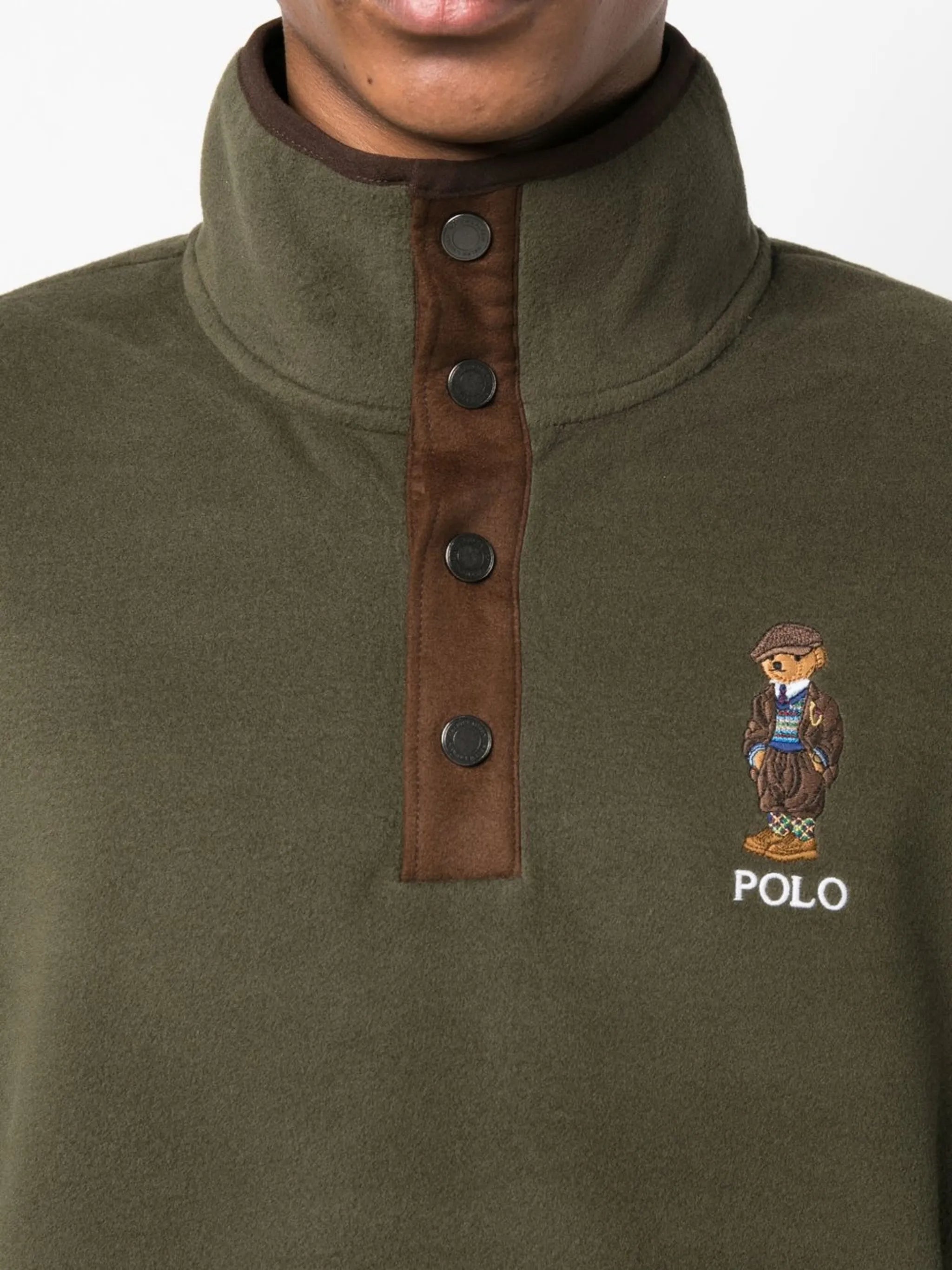 half-button front sweatshirt