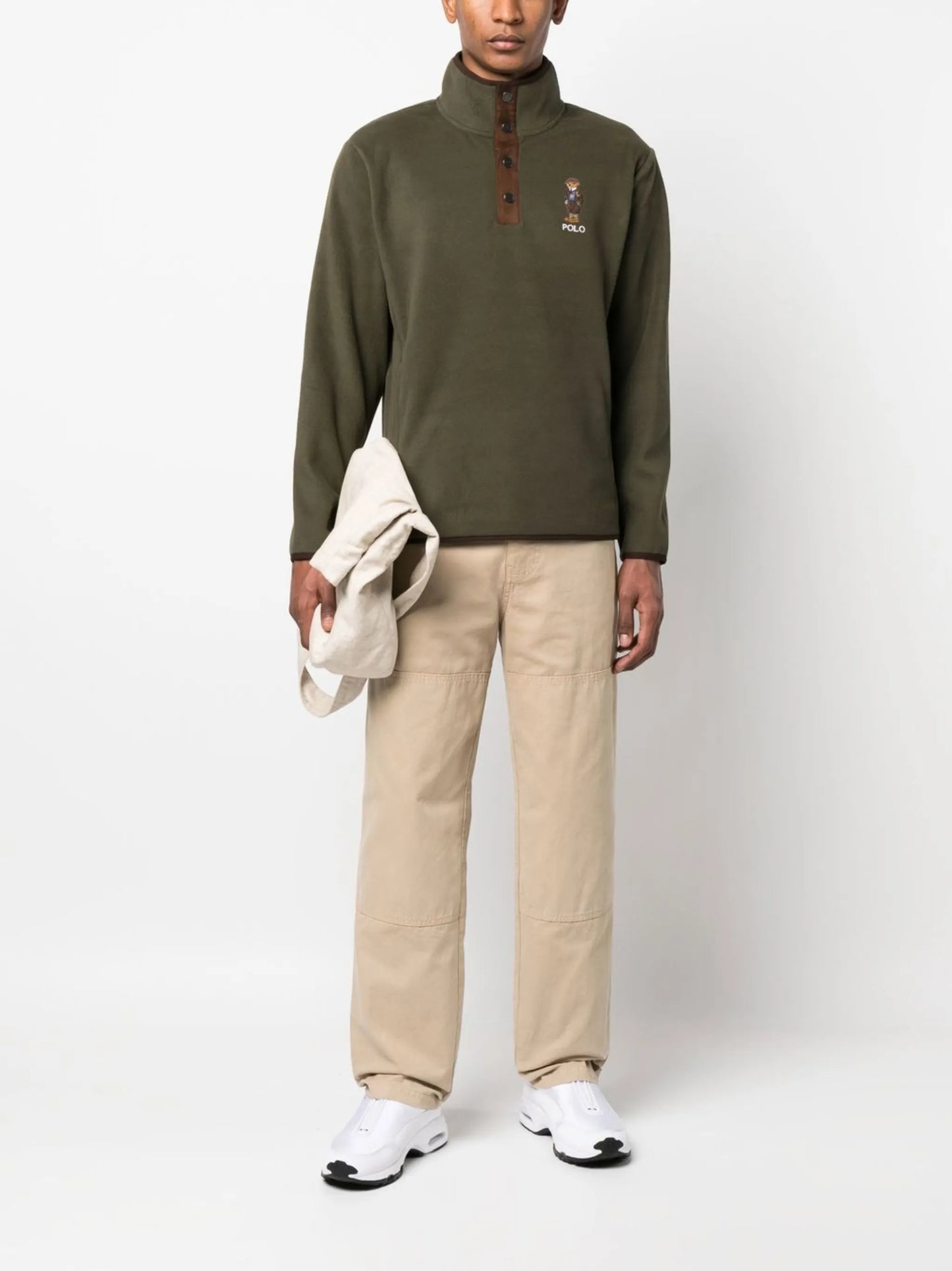half-button front sweatshirt