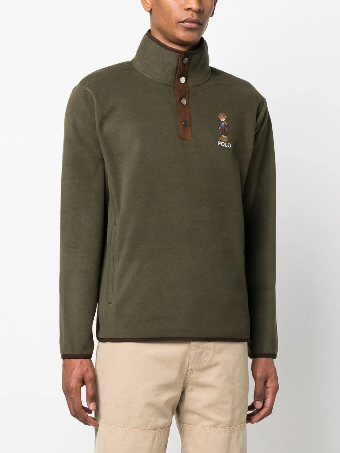 half-button front sweatshirt