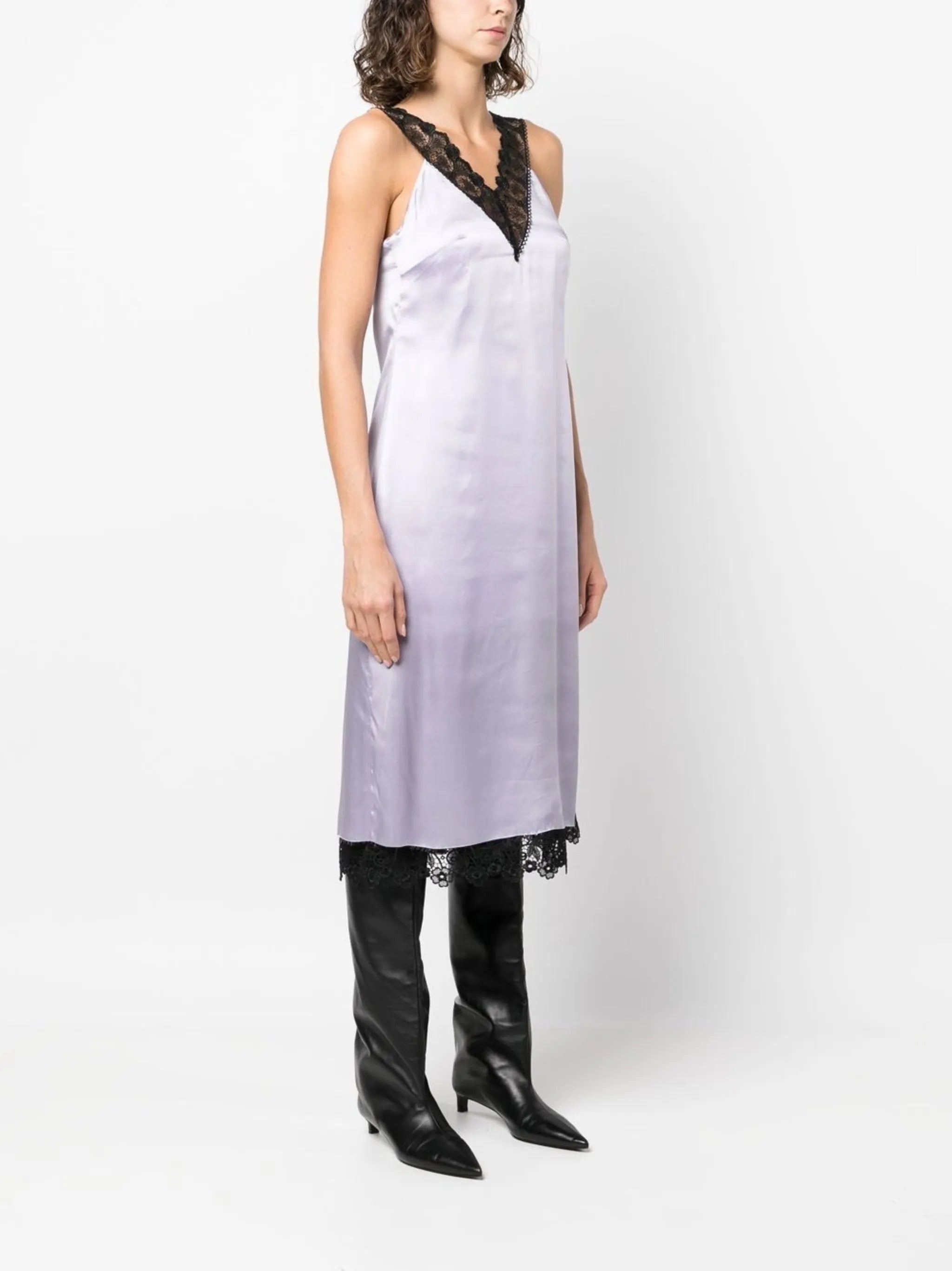 lace-trim slip dress