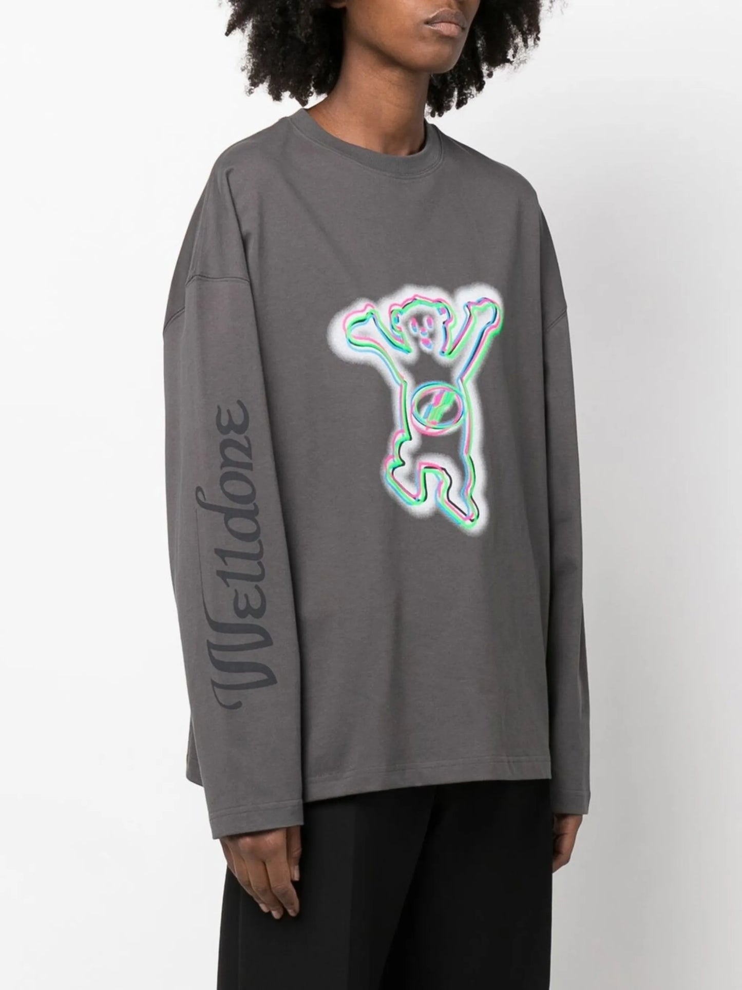 teddy print long-sleeve T-shirt