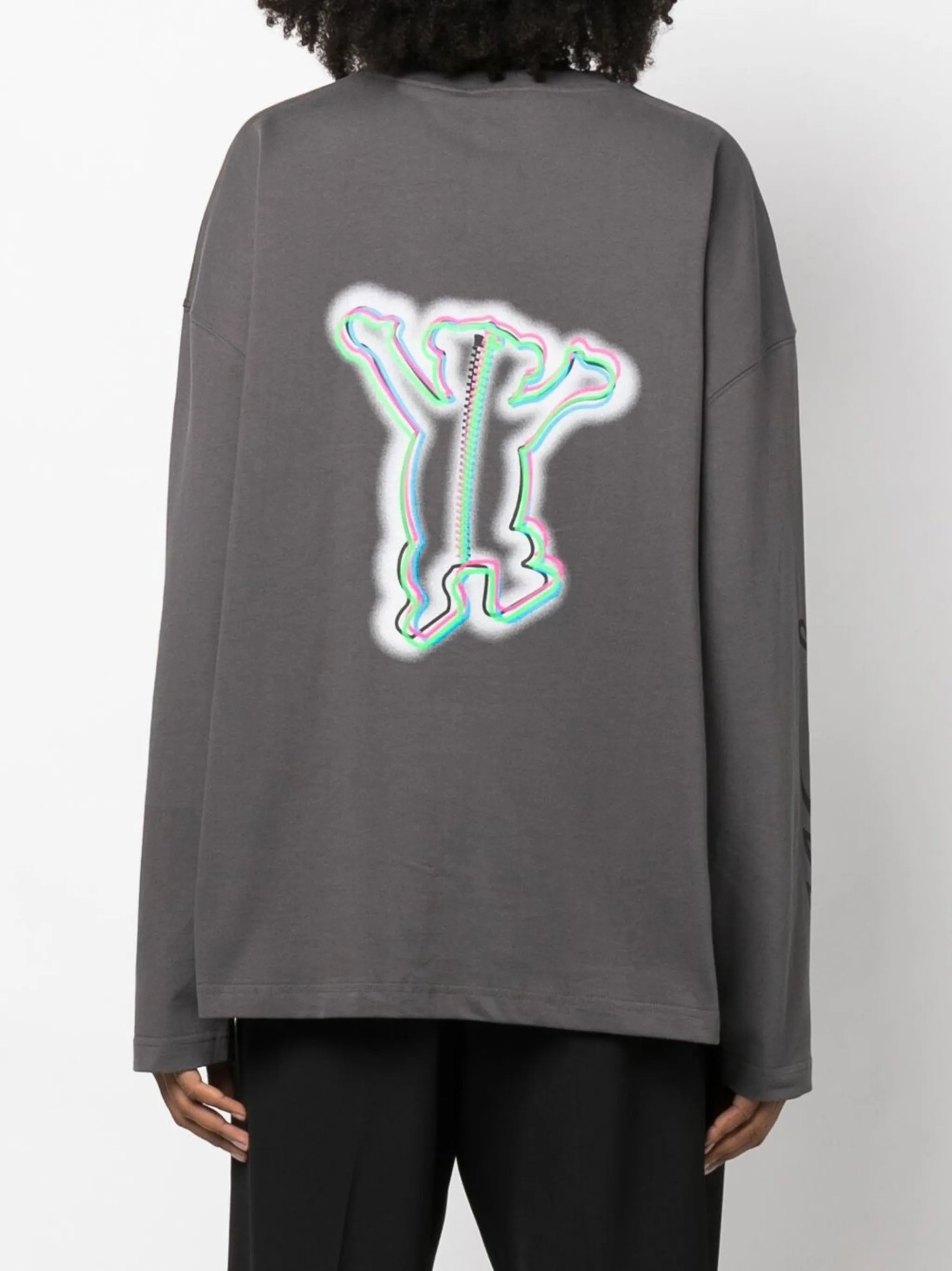 teddy print long-sleeve T-shirt