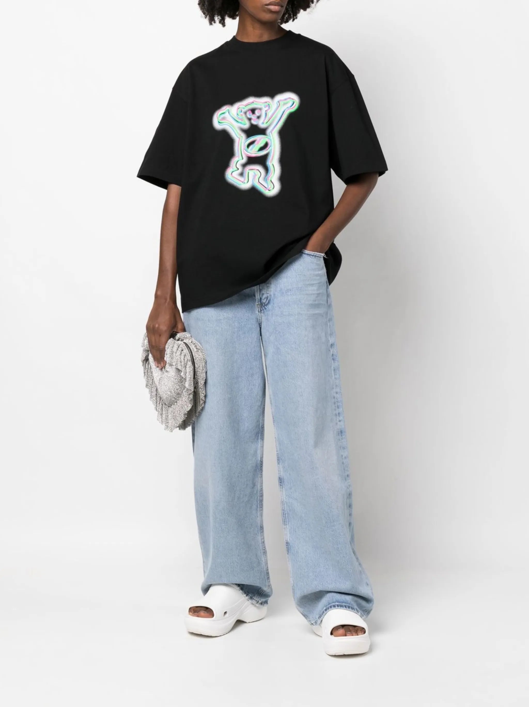 teddy print T-shirt