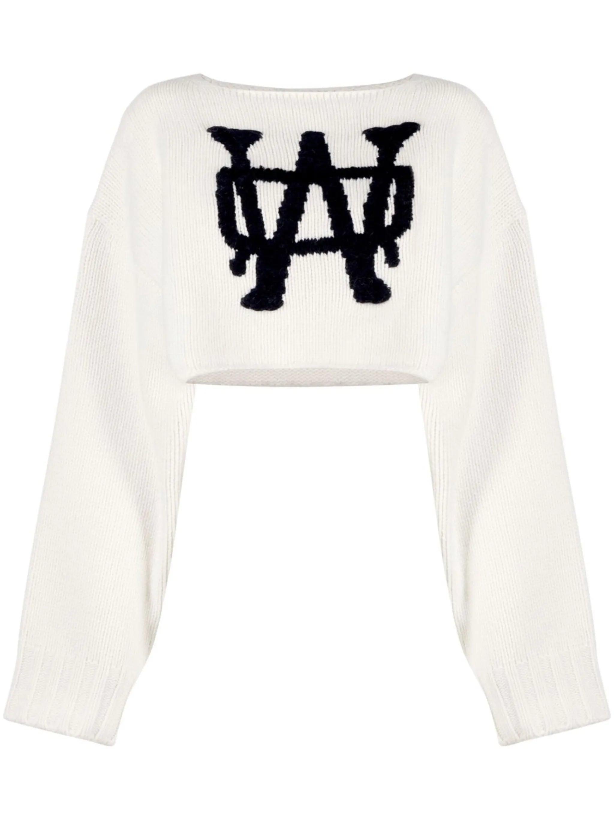 hand-embroidered cropped jumper