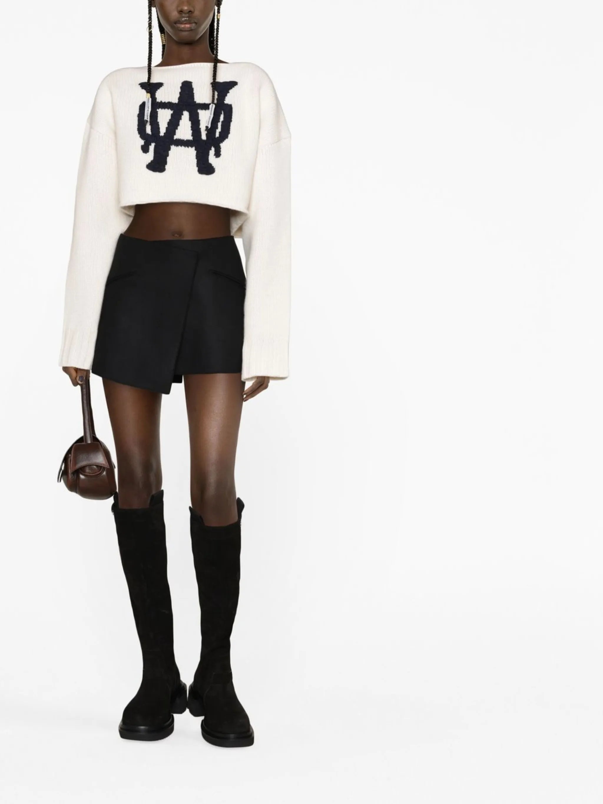 hand-embroidered cropped jumper