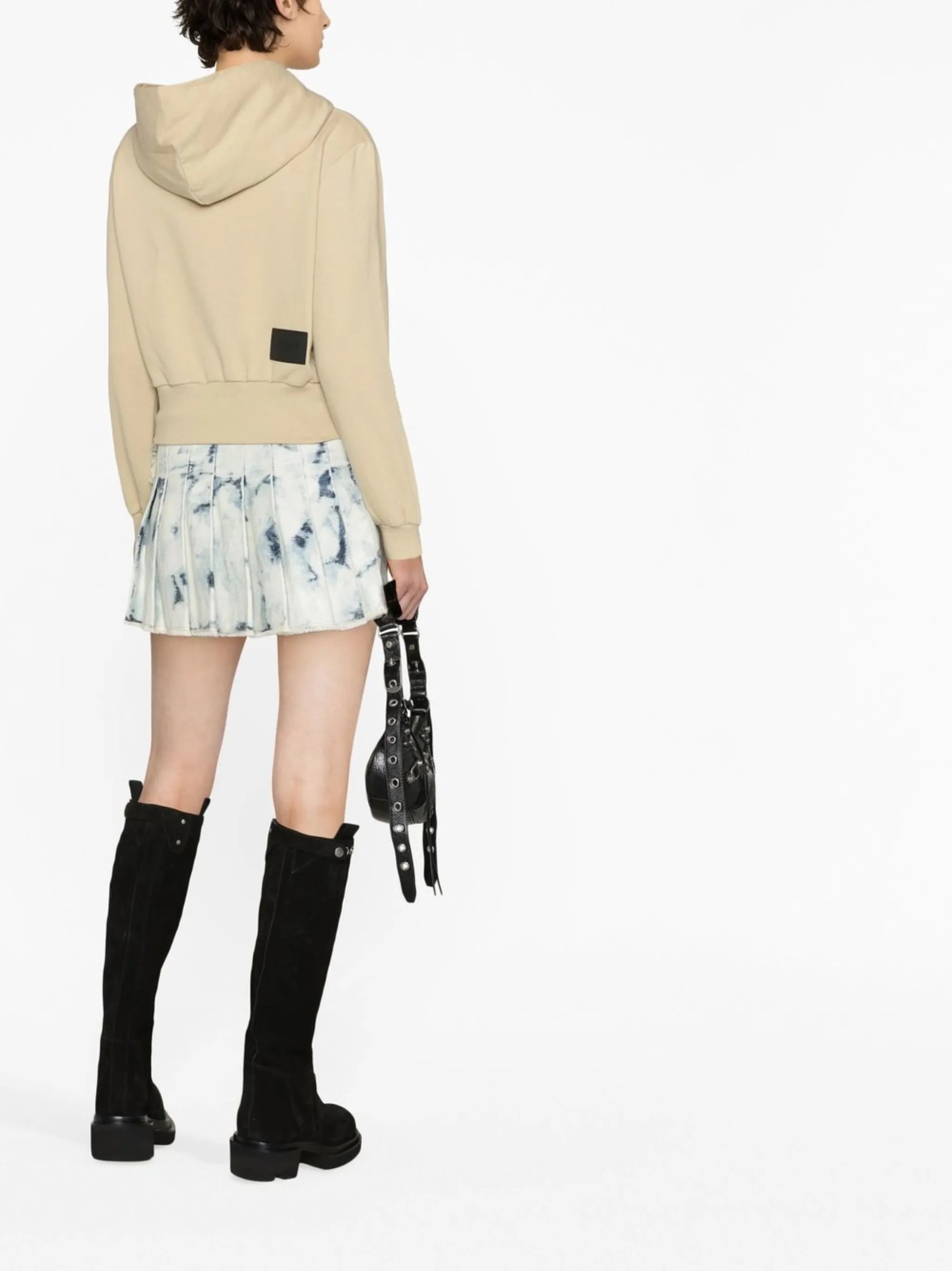logo-print cropped hoodie