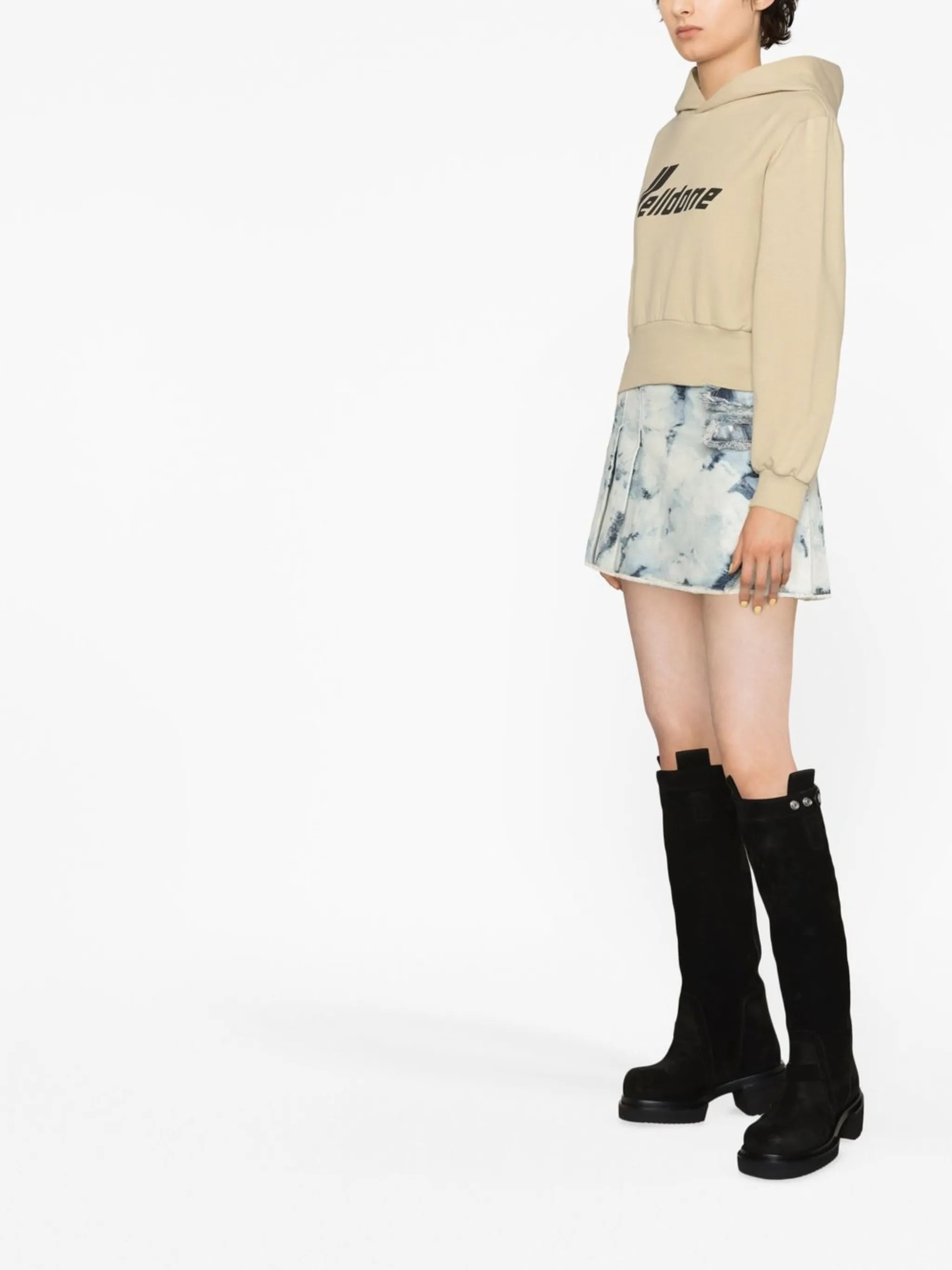 logo-print cropped hoodie