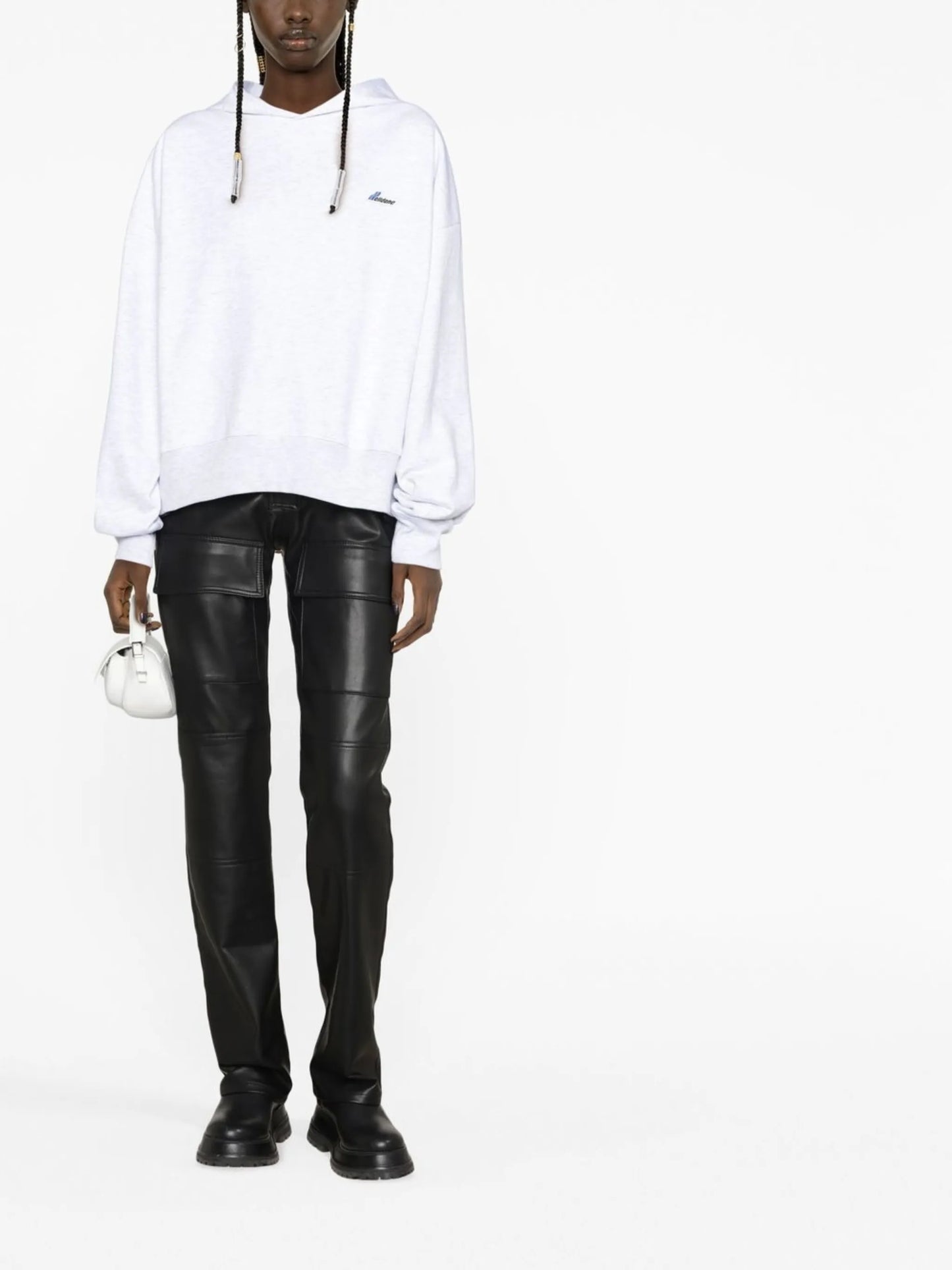 logo-embroidered oversized hoodie