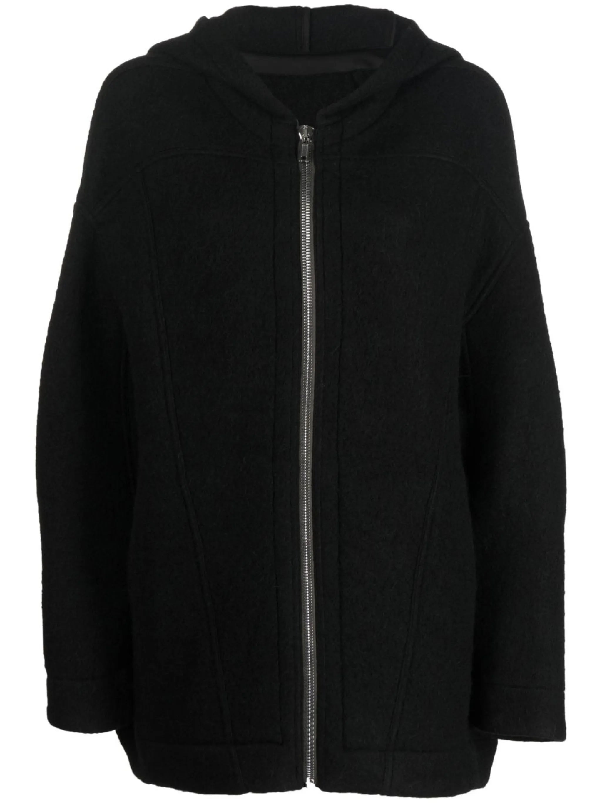 oversize hooded wool jacket