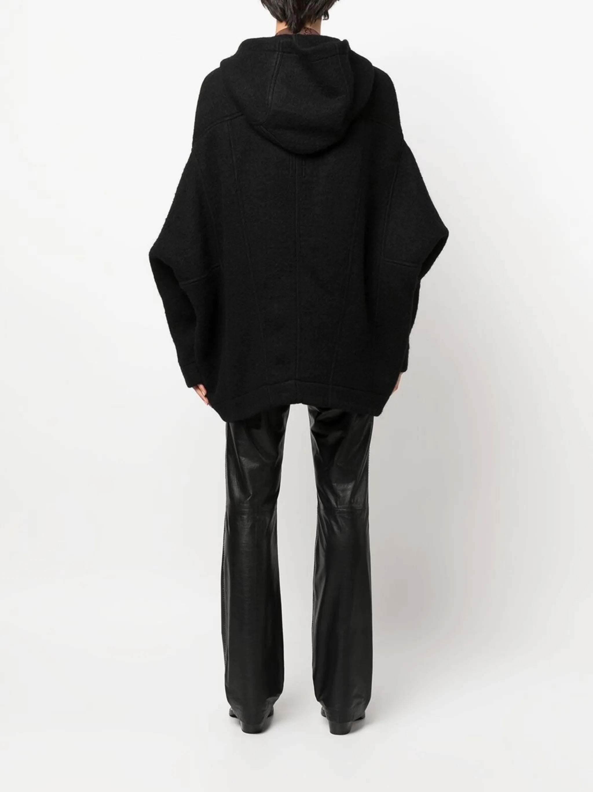 oversize hooded wool jacket