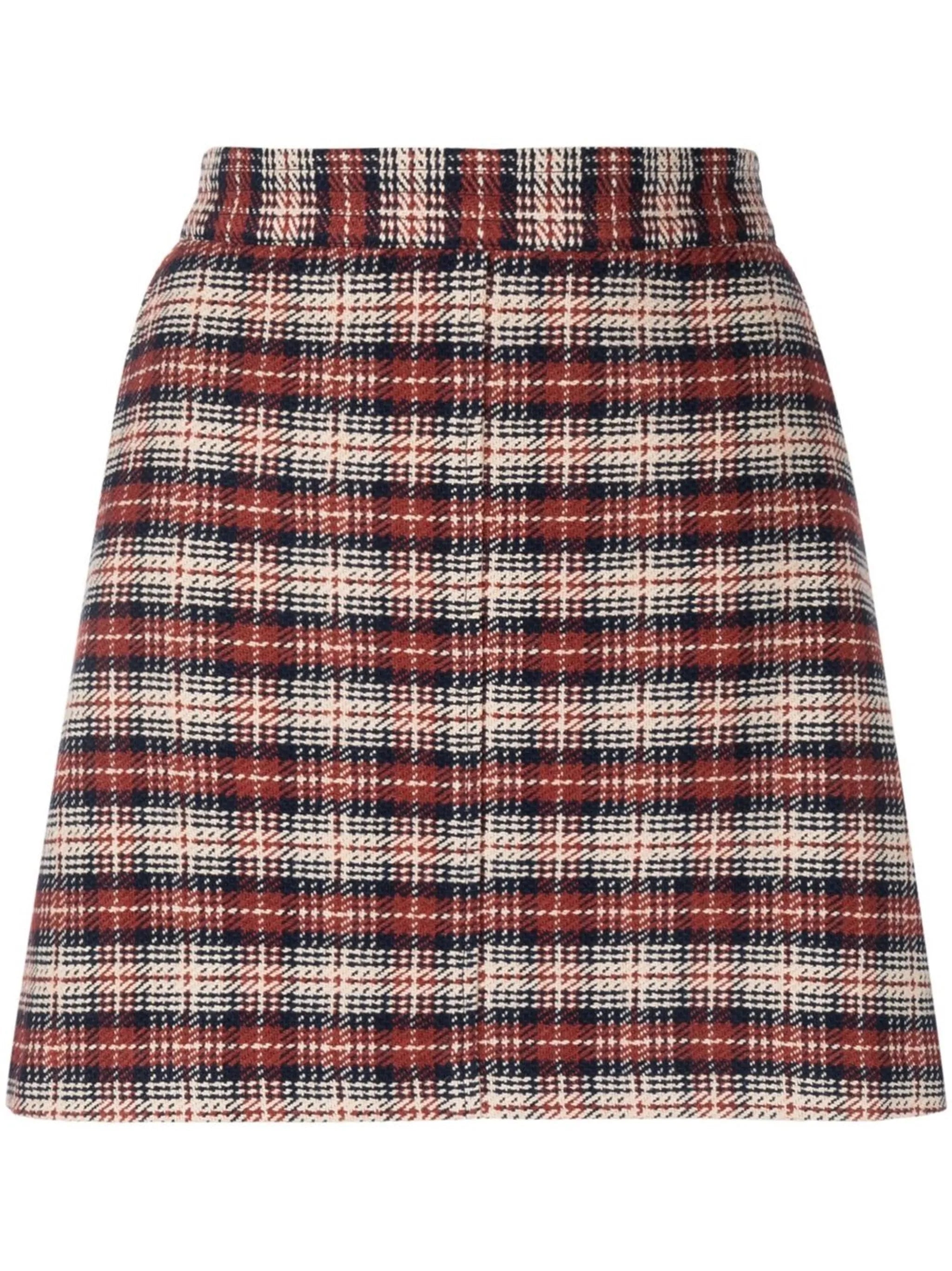 plaid A-line mini skirt
