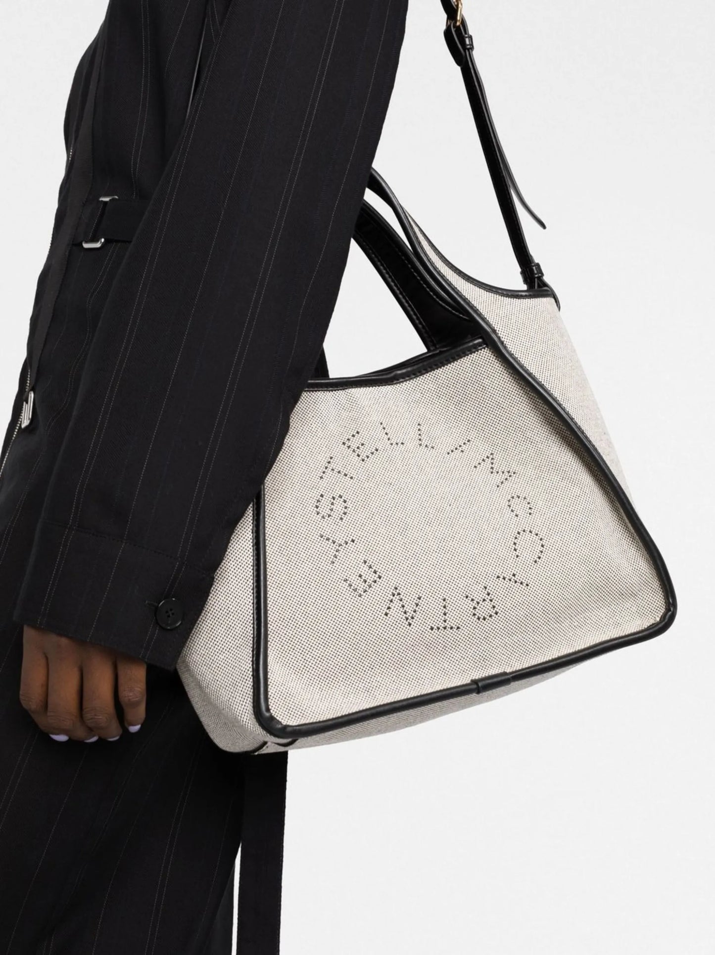 perforated-logo canvas tote bag