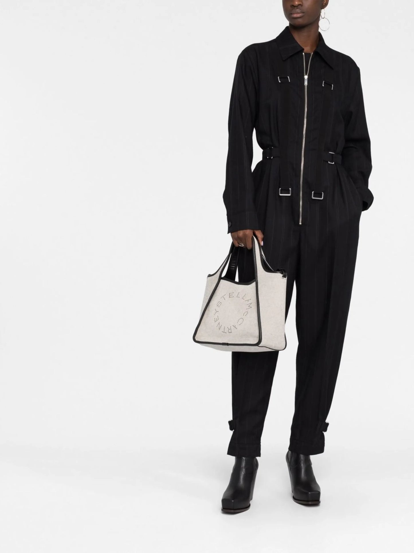 perforated-logo canvas tote bag