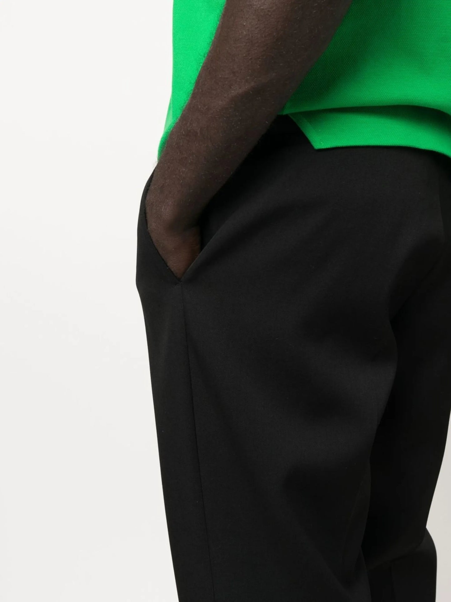 virgin-wool tapered trousers