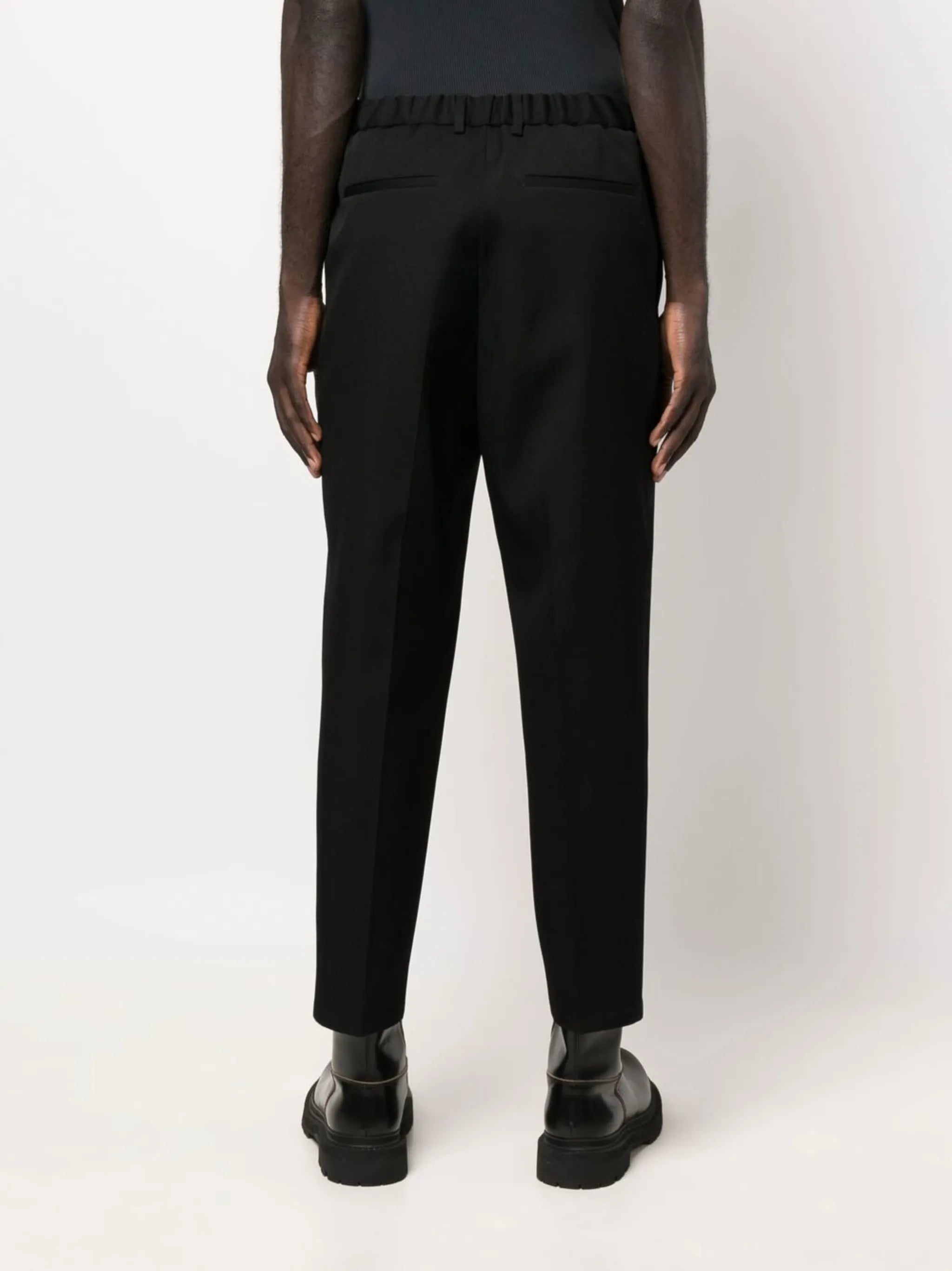 virgin-wool tapered trousers
