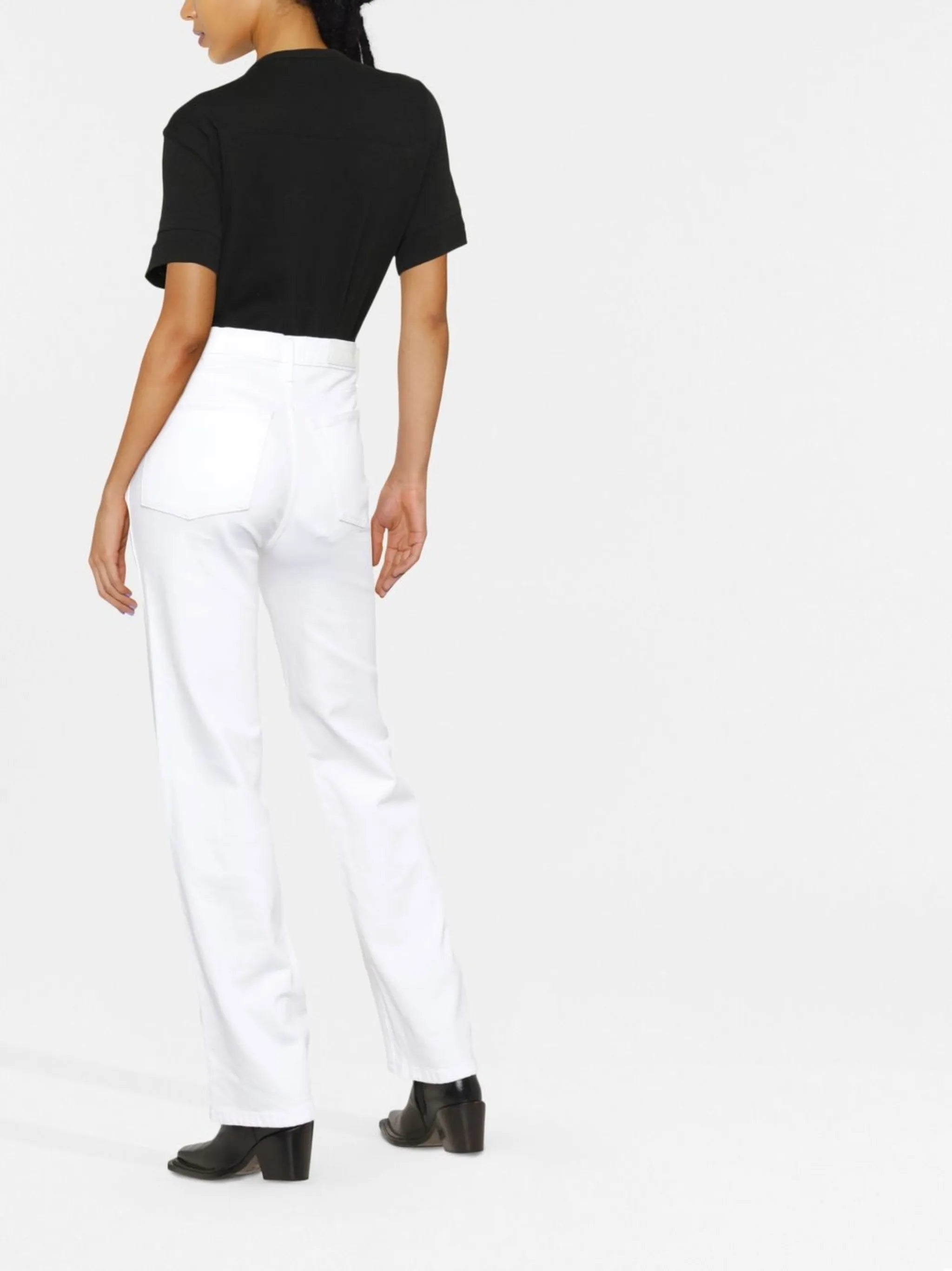 straight-leg high-rise jeans