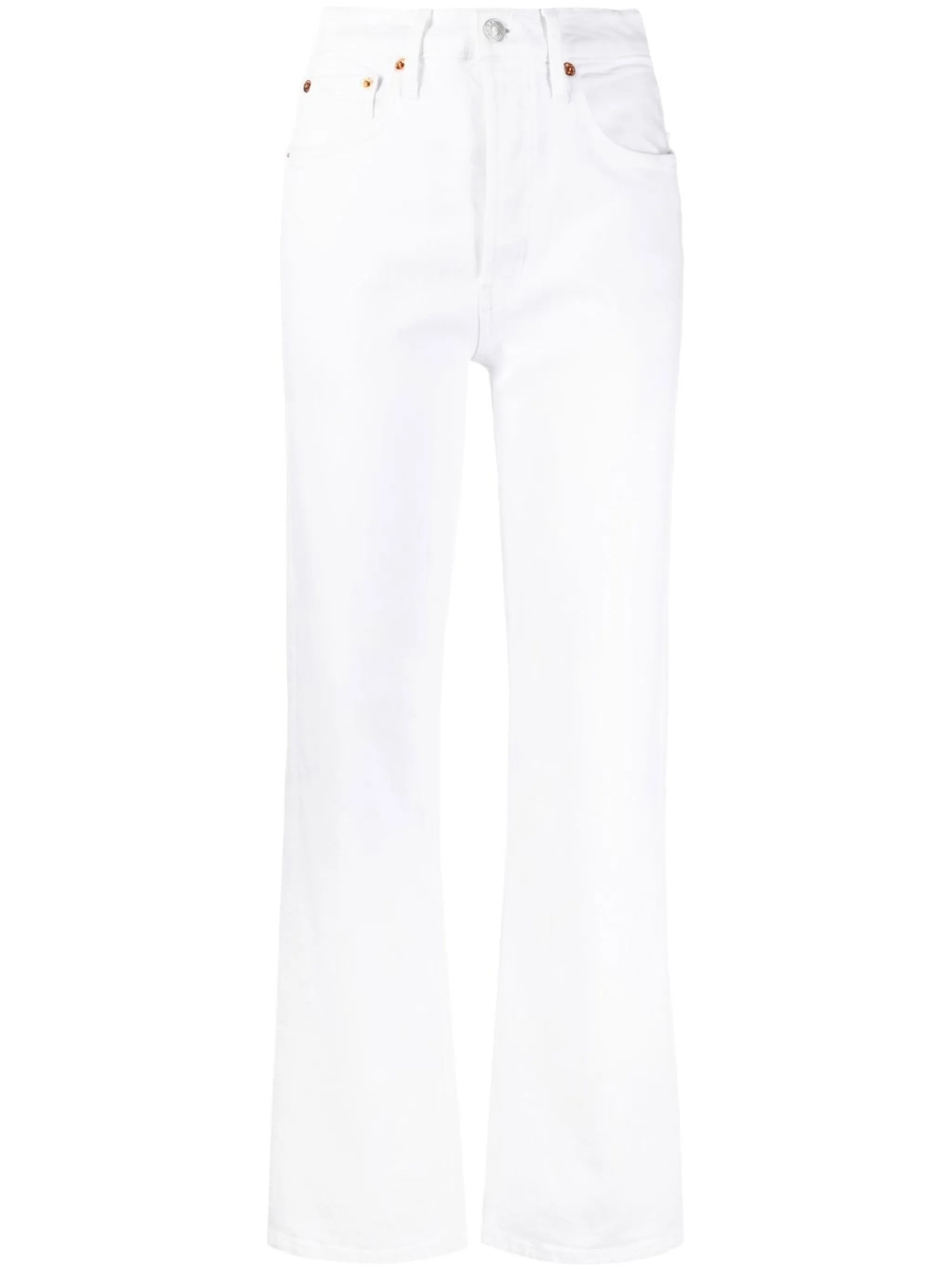 straight-leg high-rise jeans