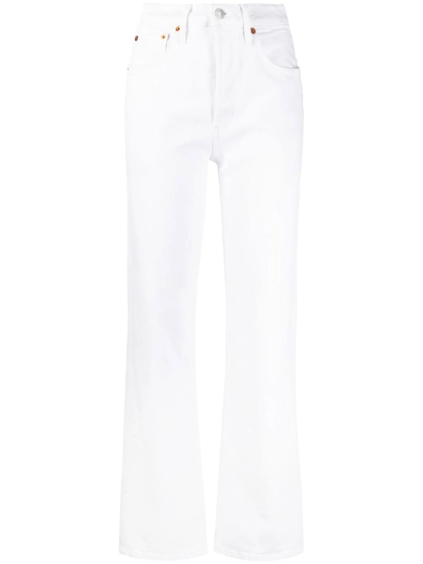 straight-leg high-rise jeans
