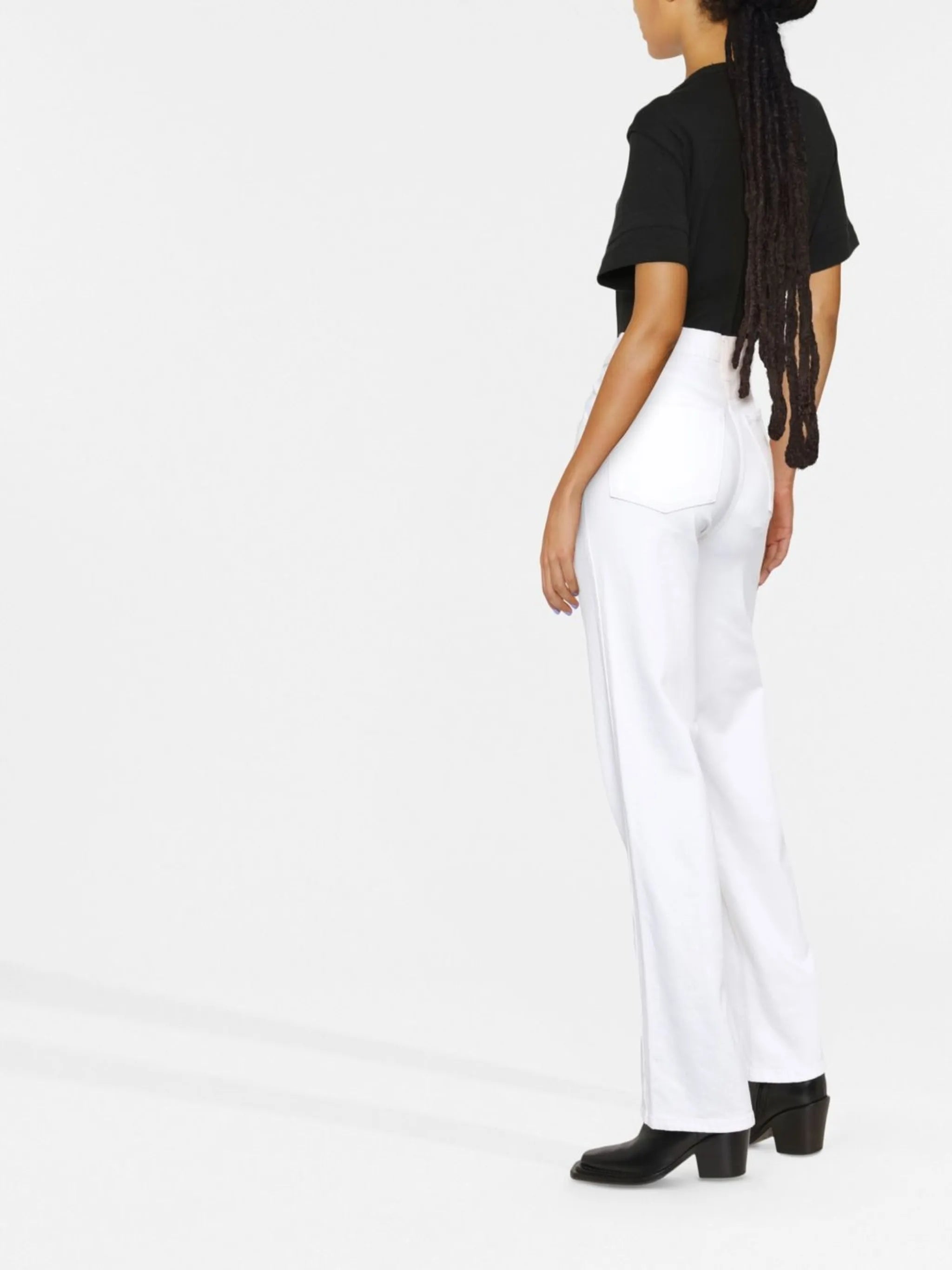 straight-leg high-rise jeans