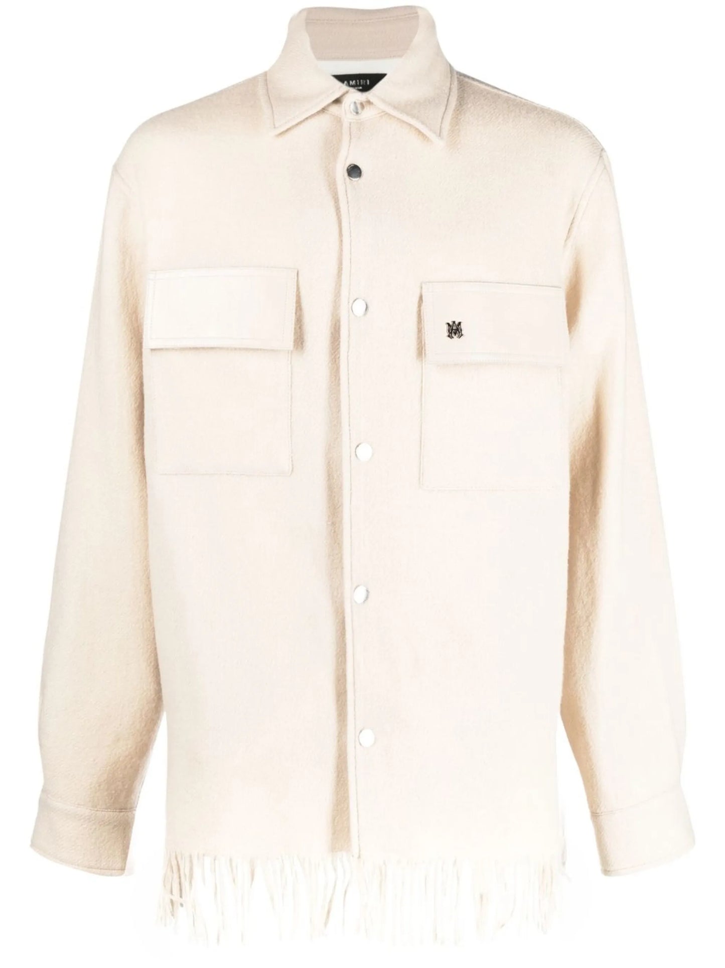 fringed padded shirt jacket
