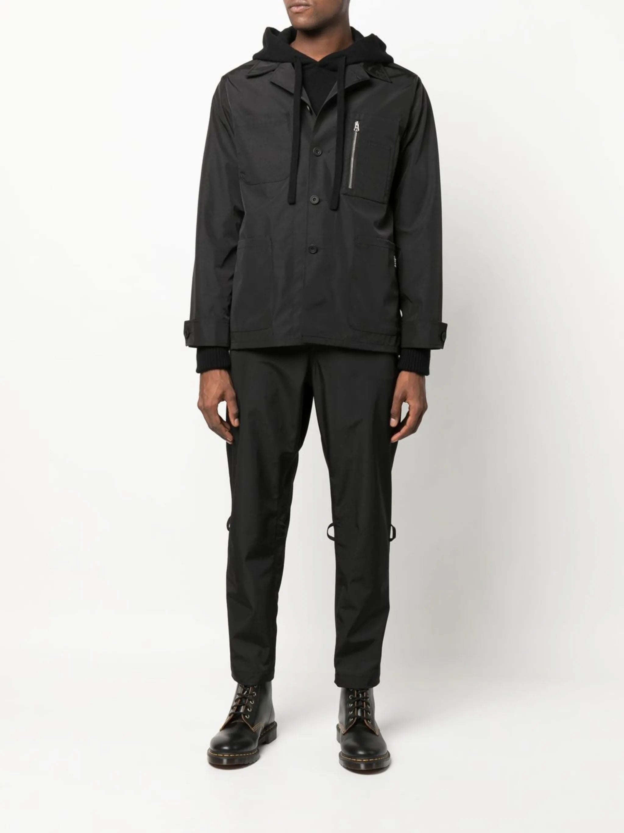 zip-detail drop-crotch trousers