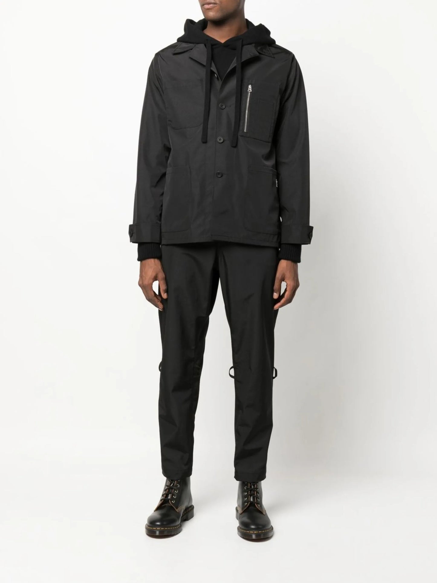 zip-detail drop-crotch trousers