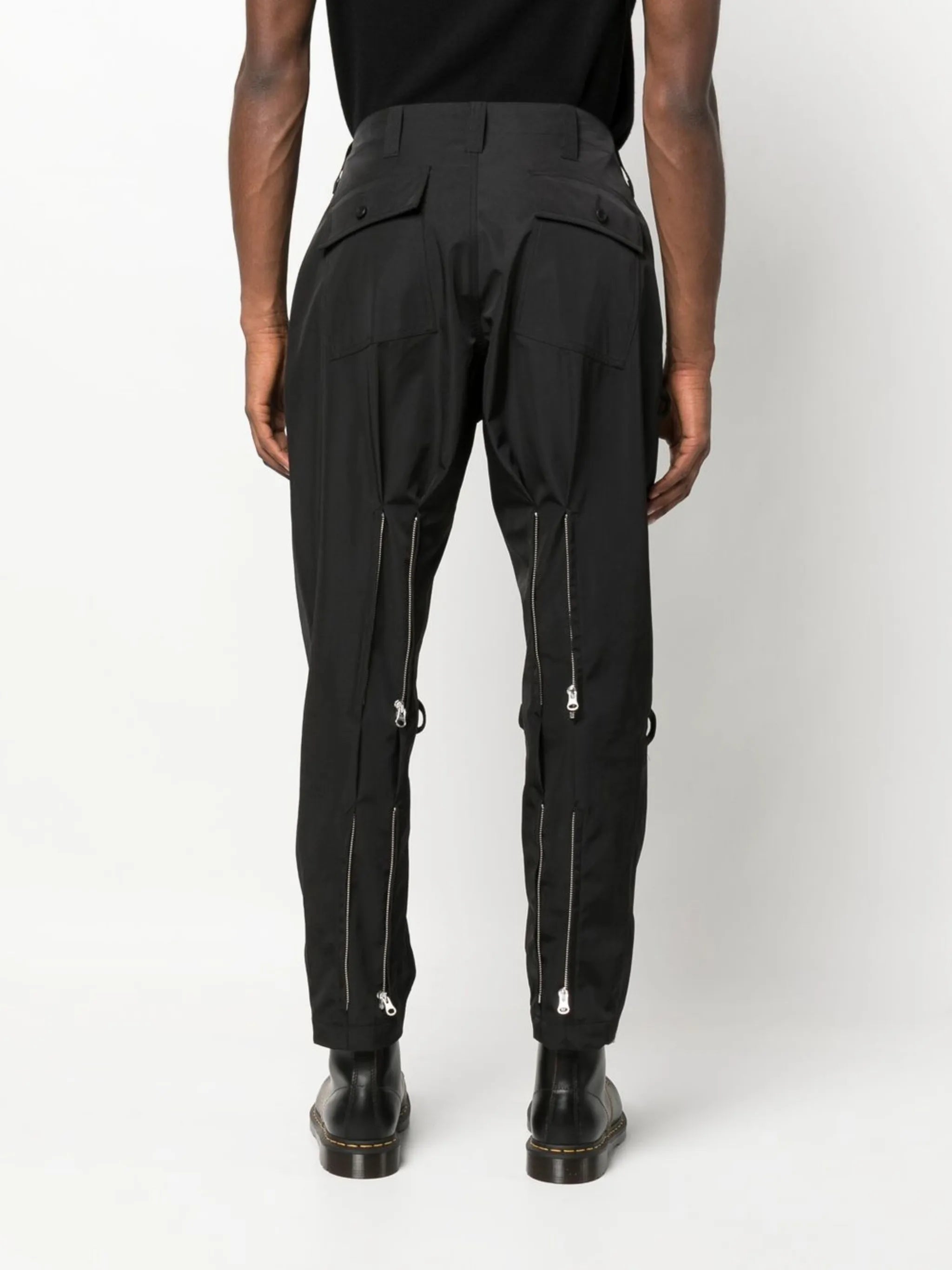 zip-detail drop-crotch trousers