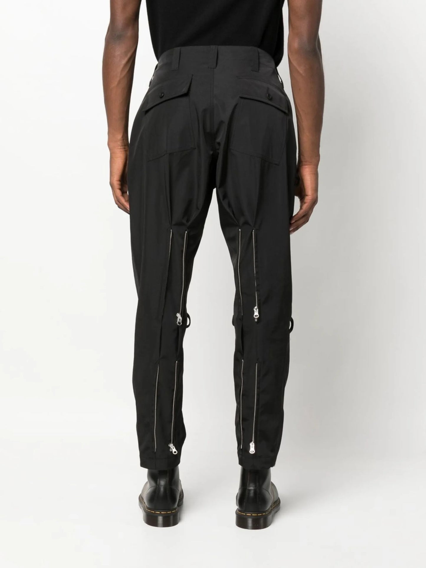 zip-detail drop-crotch trousers