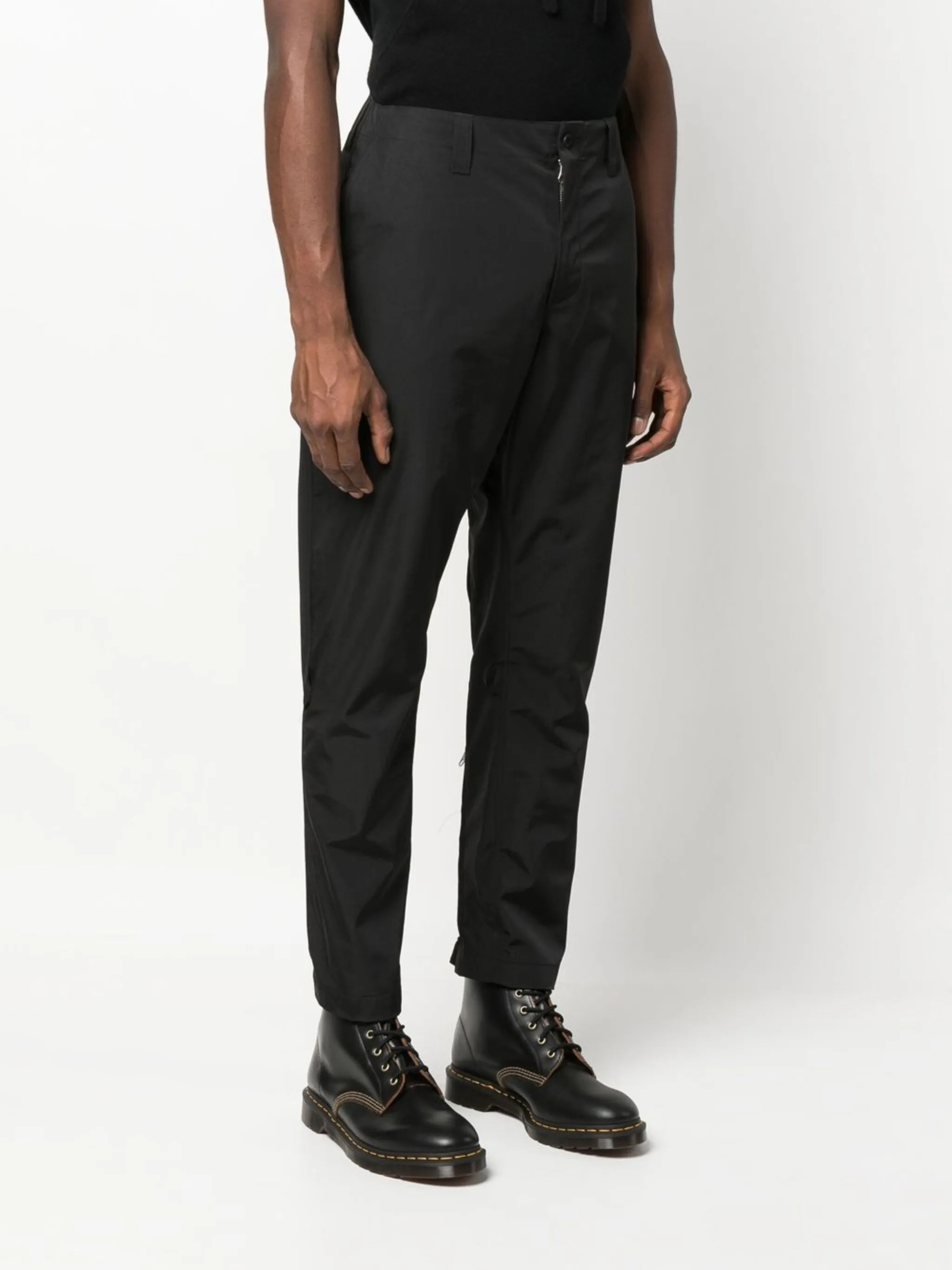zip-detail drop-crotch trousers