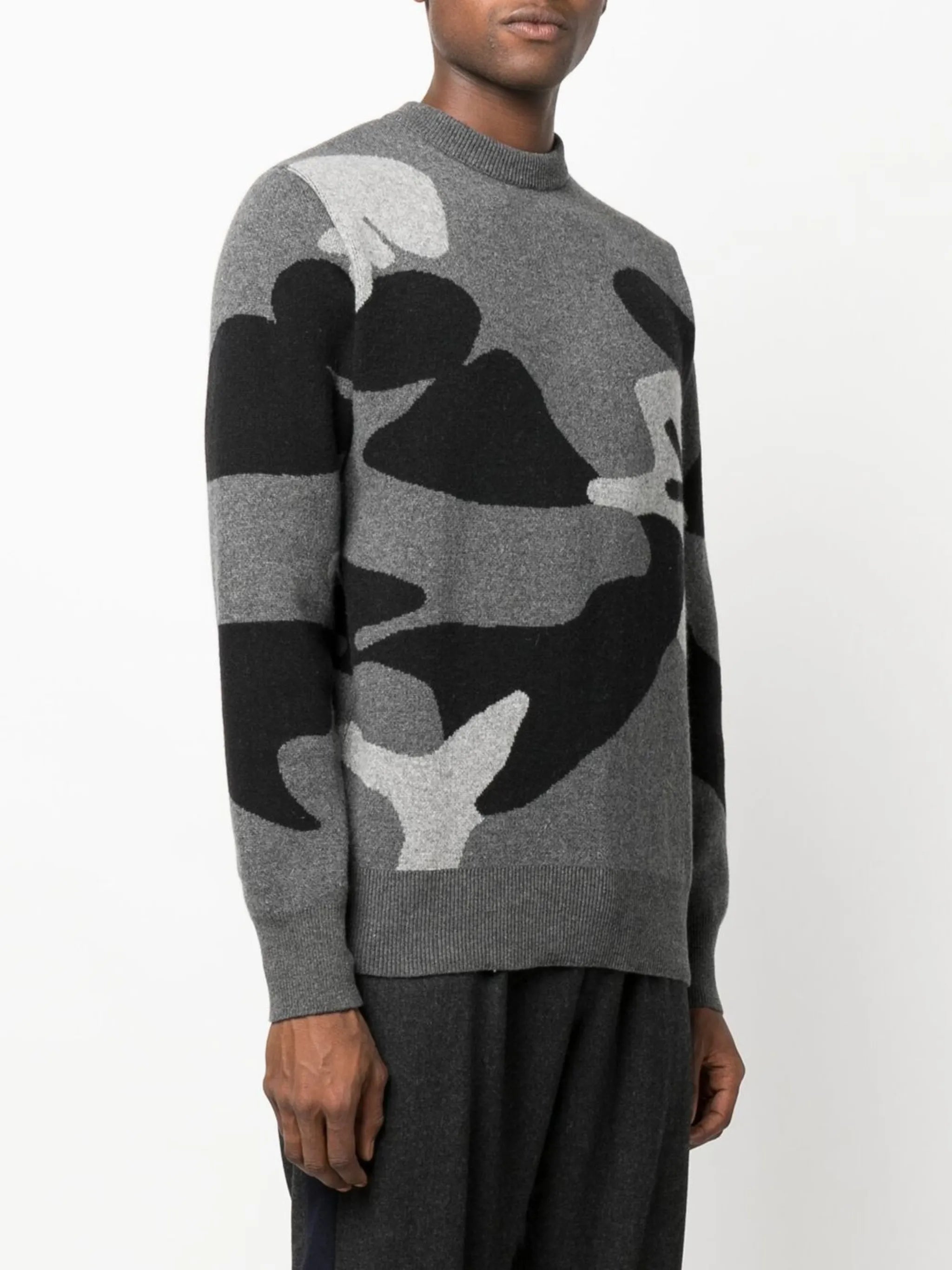 intarsia-knit crew-neck jumper