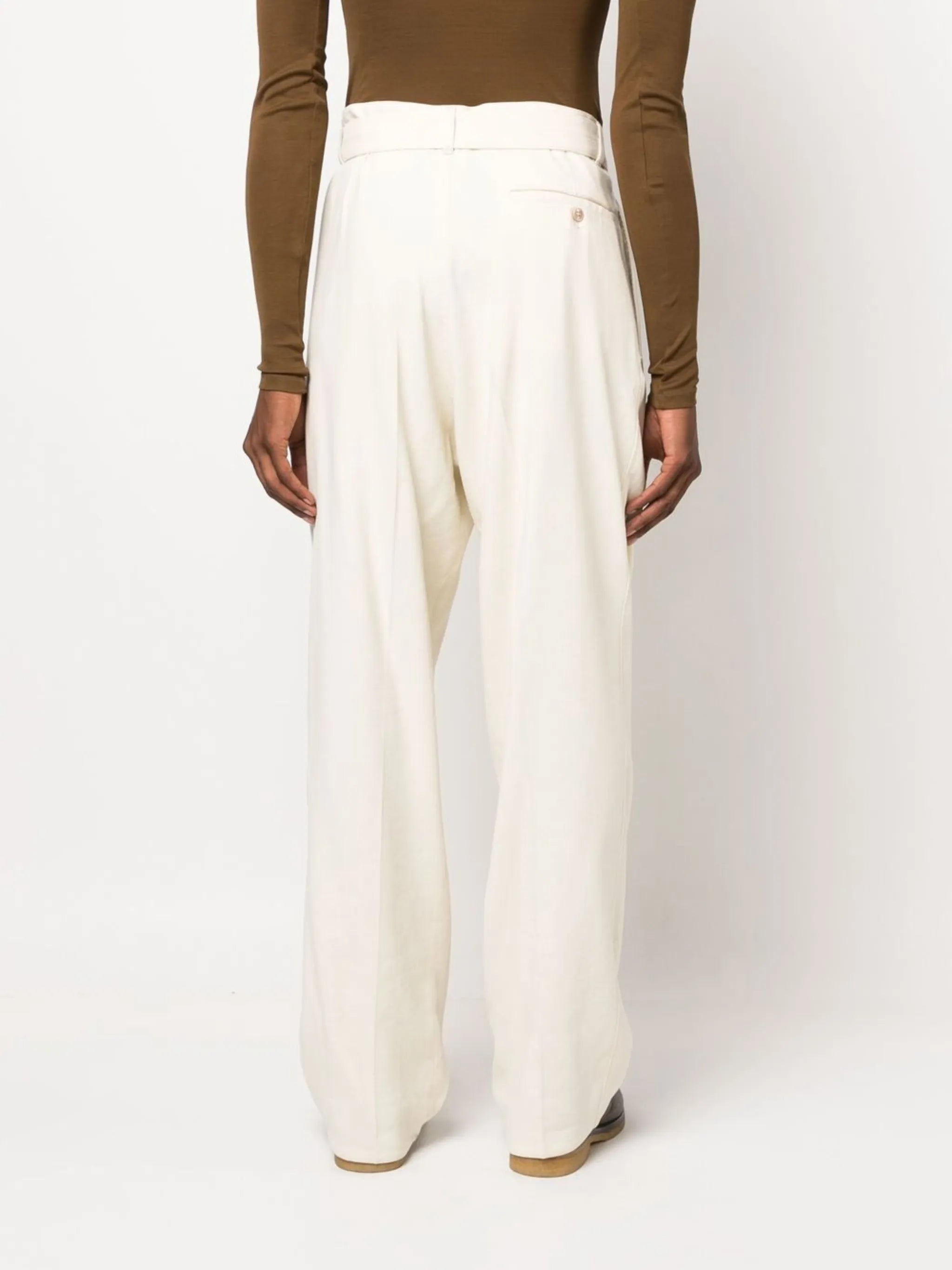 high-waisted wide-leg trousers