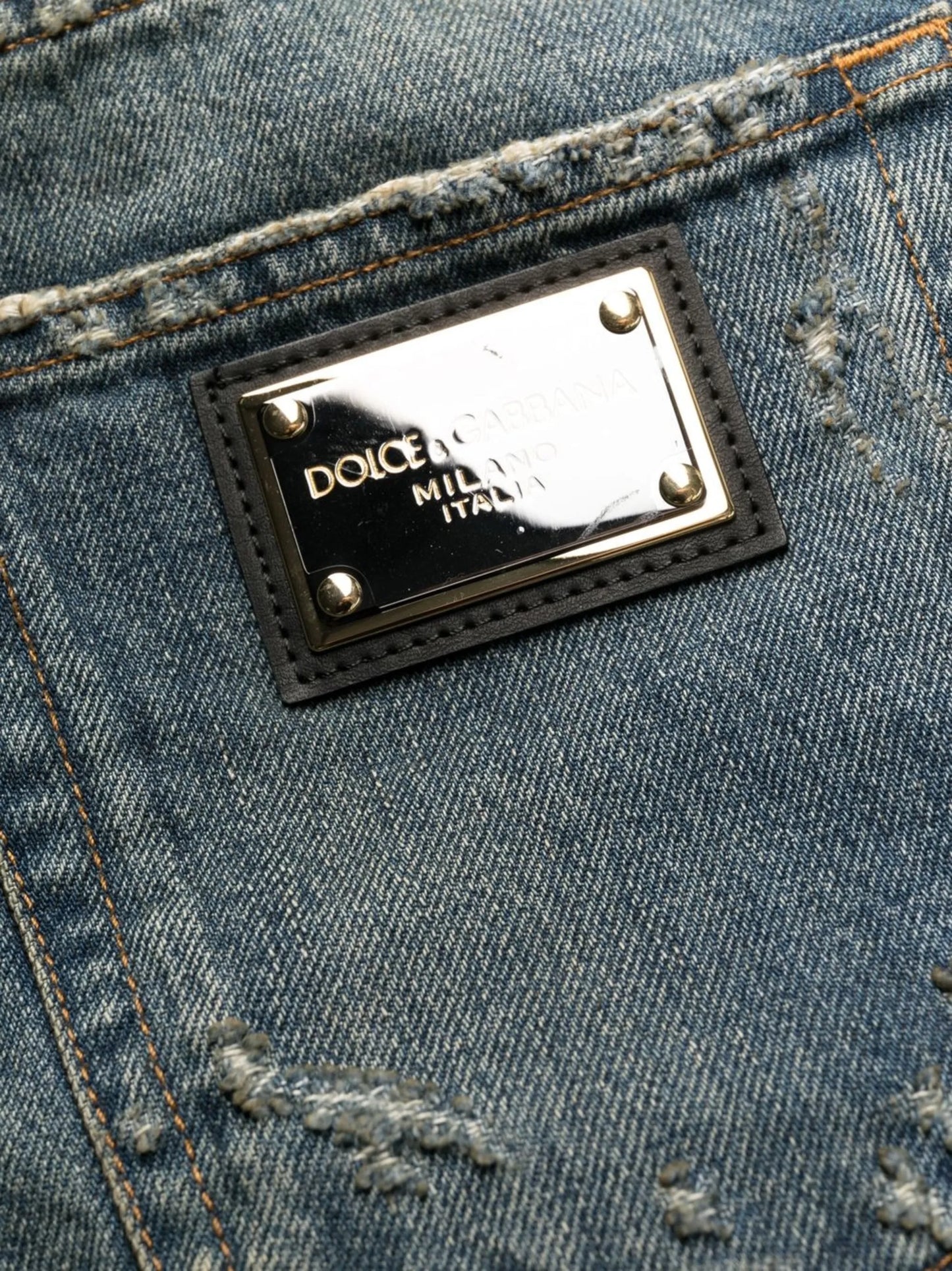 distressed straight-leg jeans