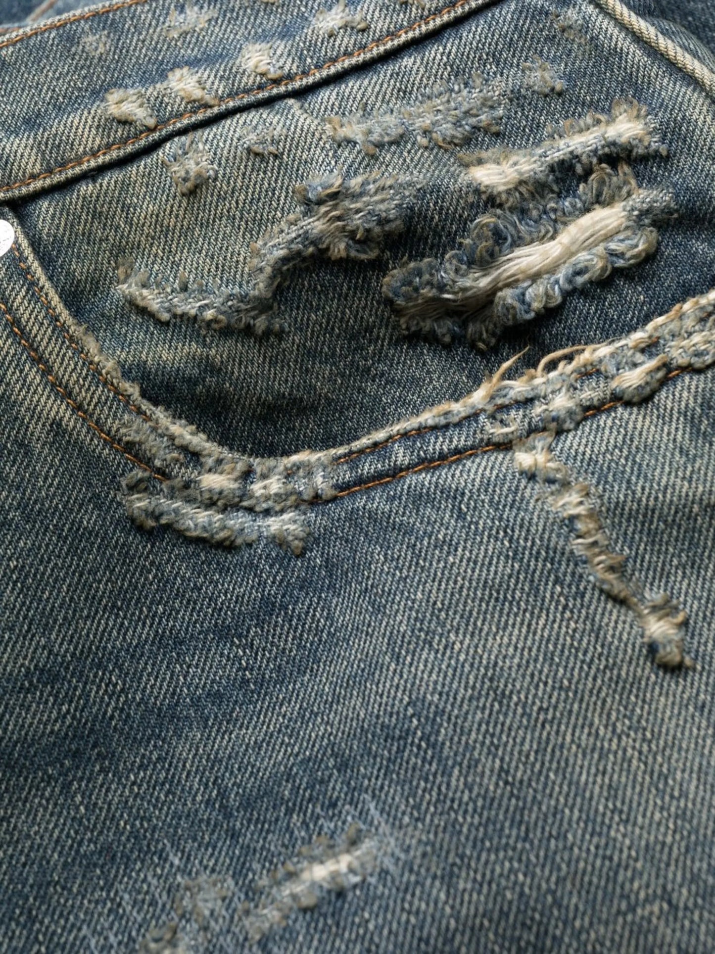 distressed straight-leg jeans