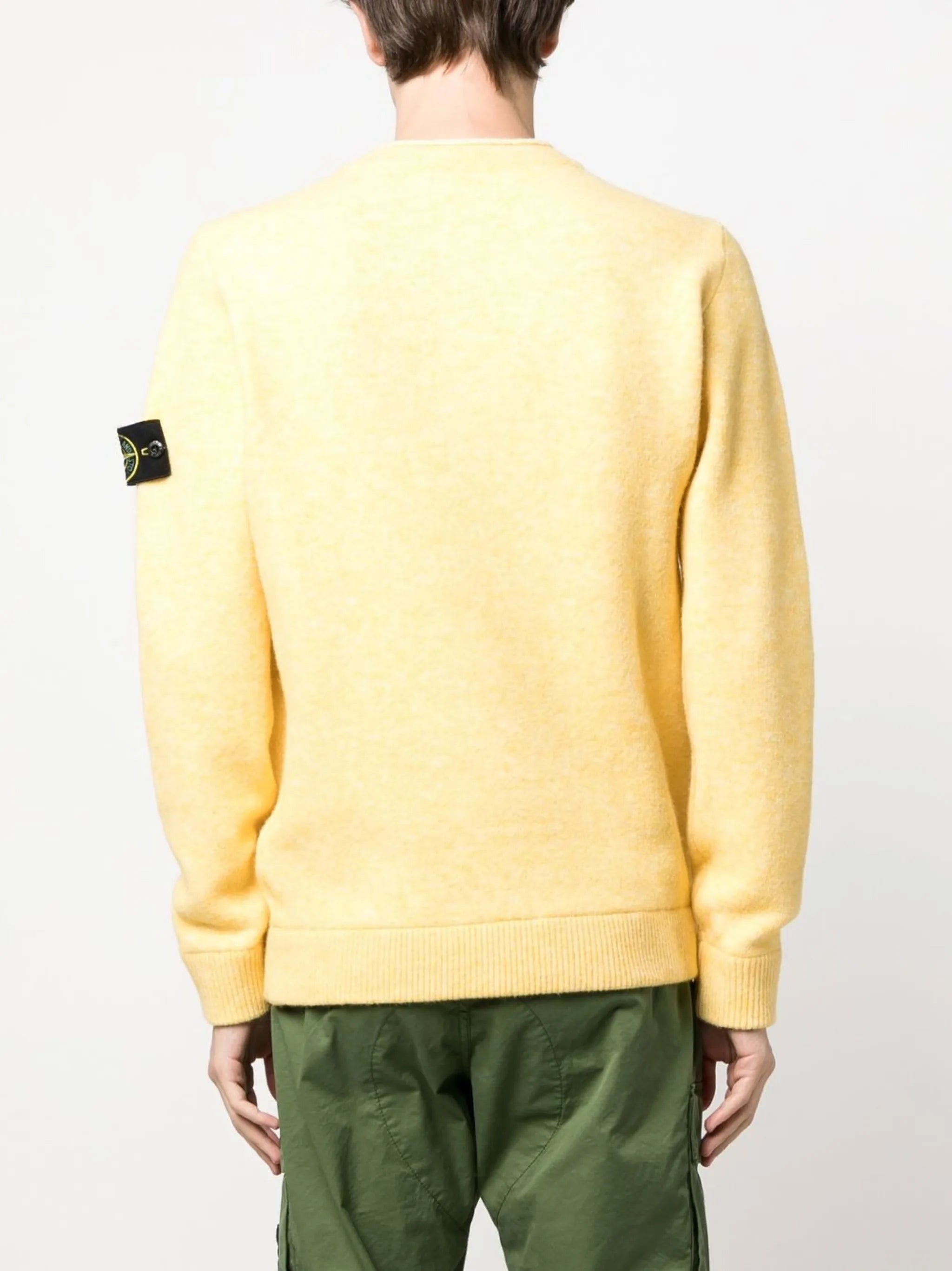Compass-patch crew-neck jumper