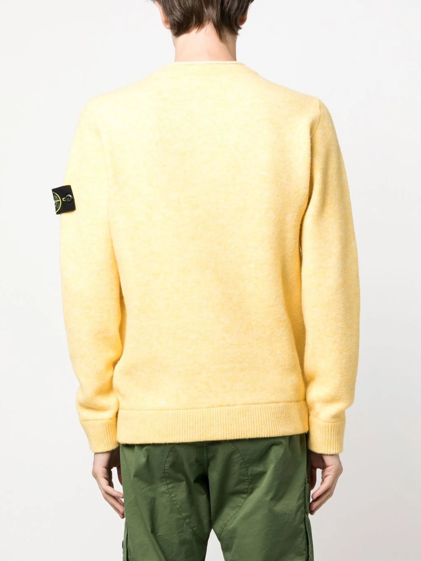 Compass-patch crew-neck jumper