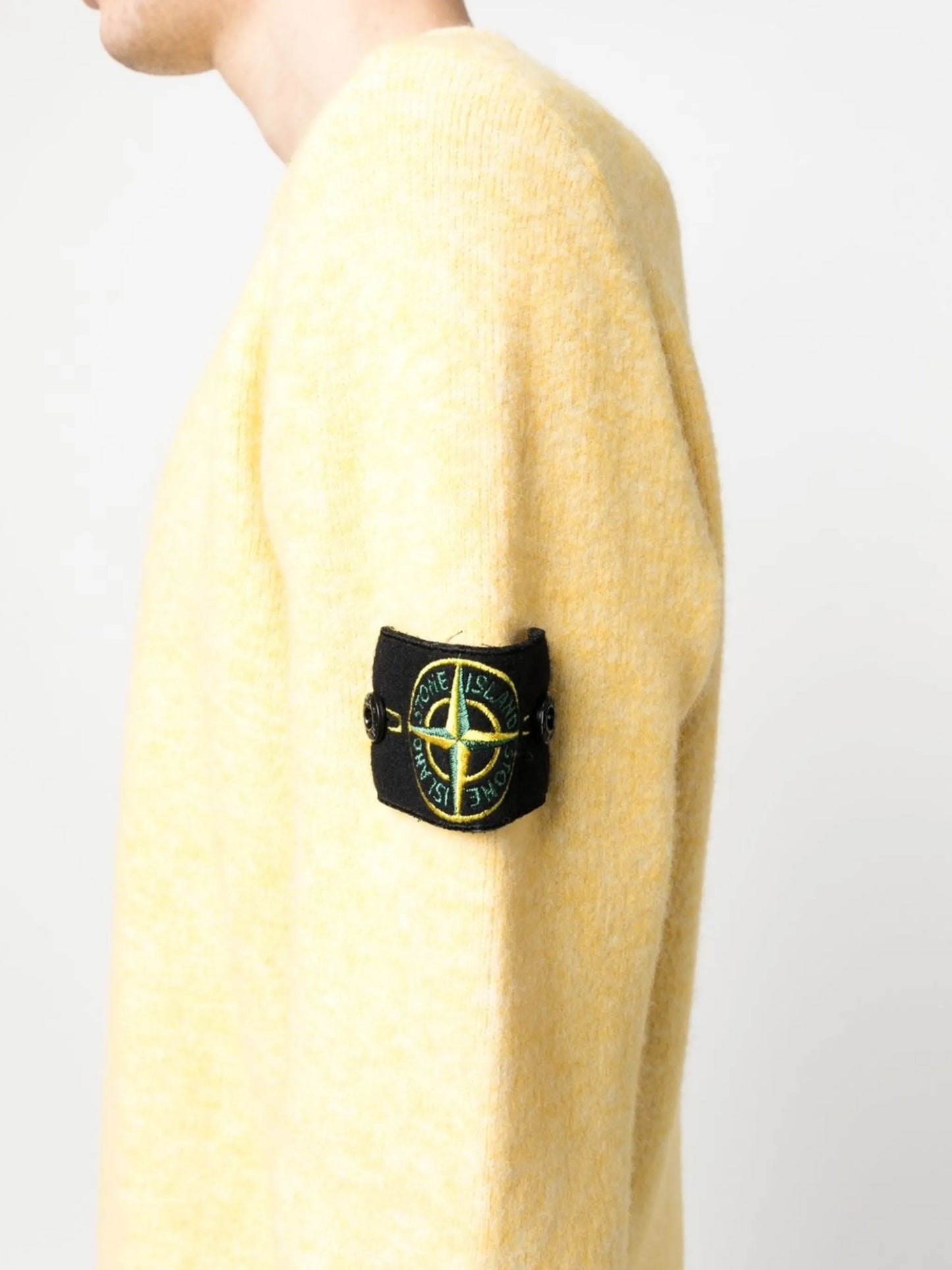 Compass-patch crew-neck jumper