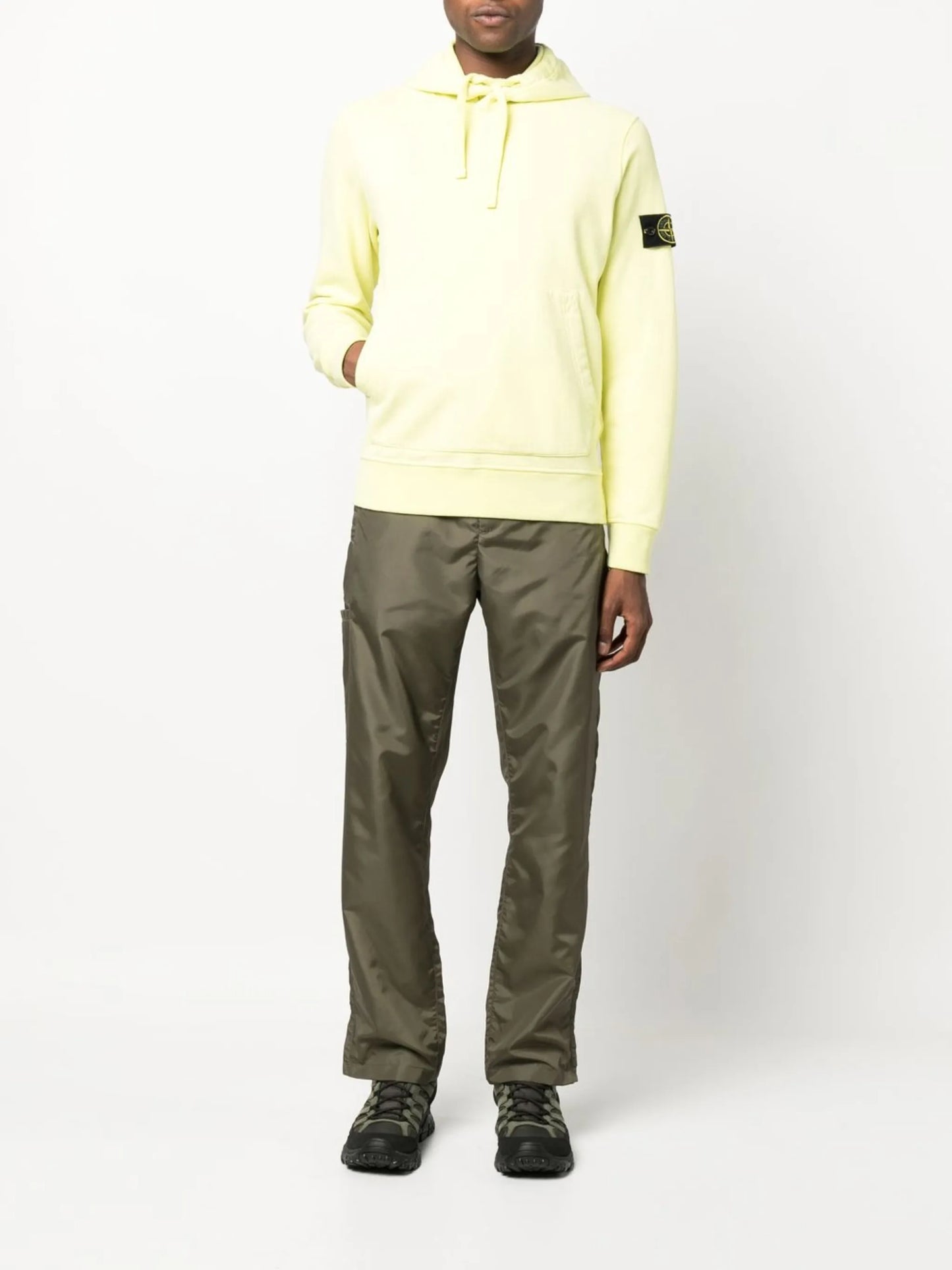 Compass-patch cotton hoodie