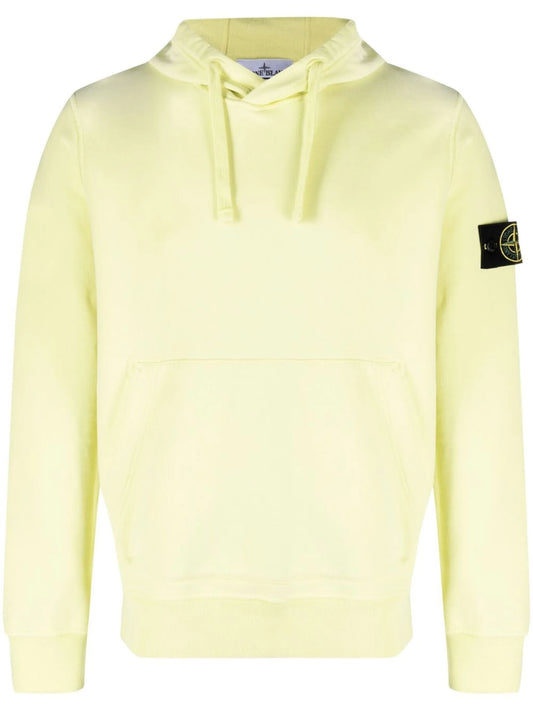 Compass-patch cotton hoodie