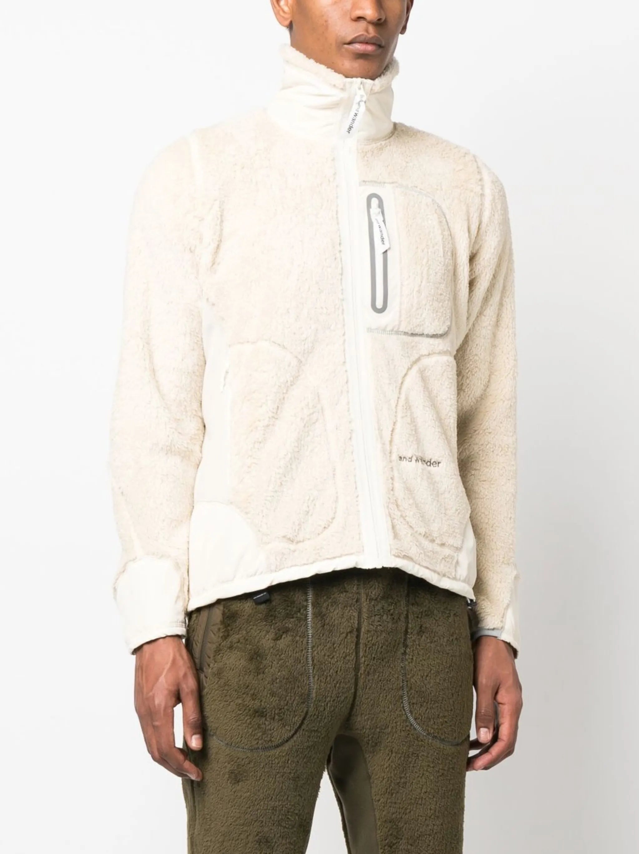high-neck fleece jacket