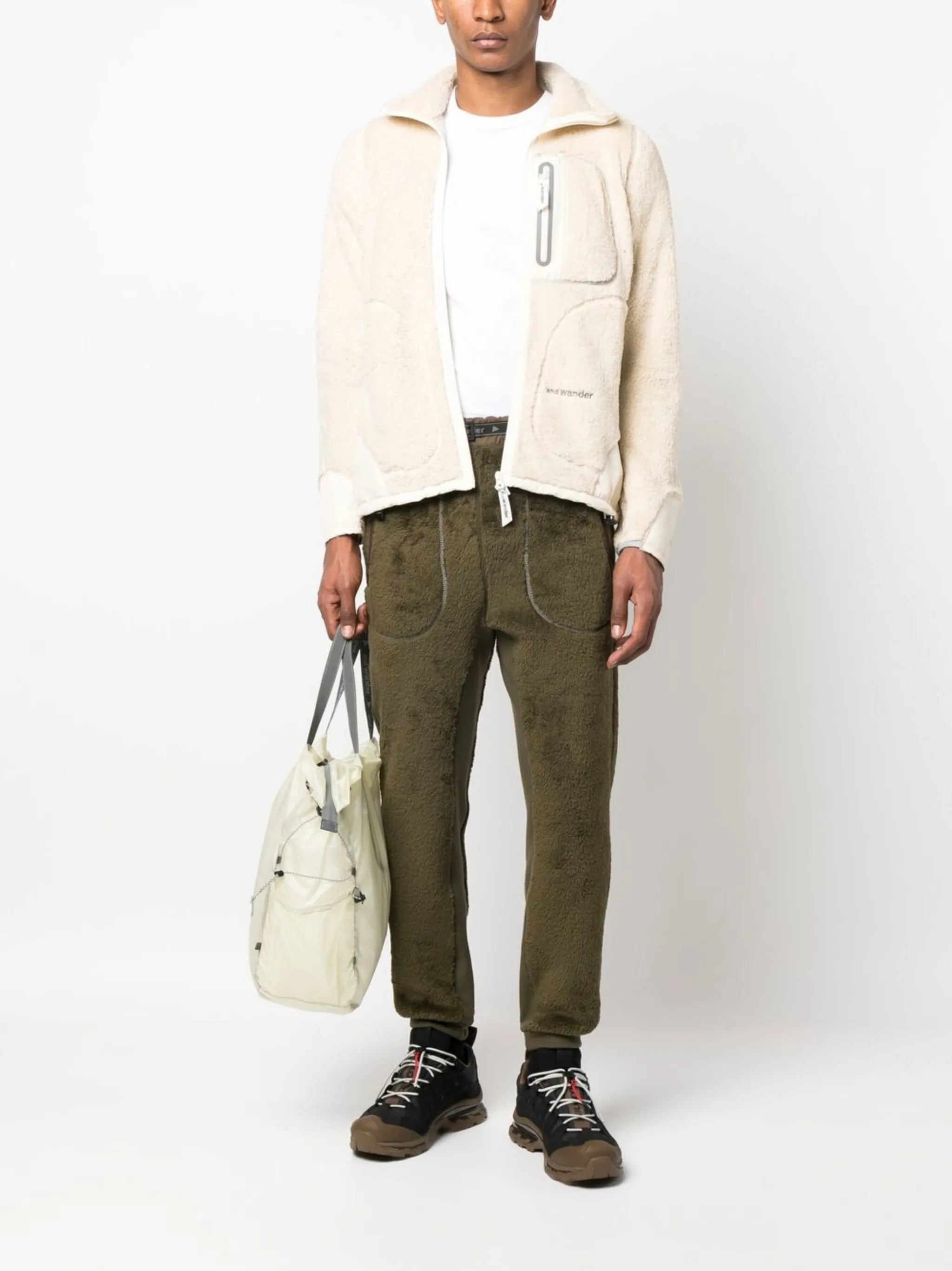 high-neck fleece jacket