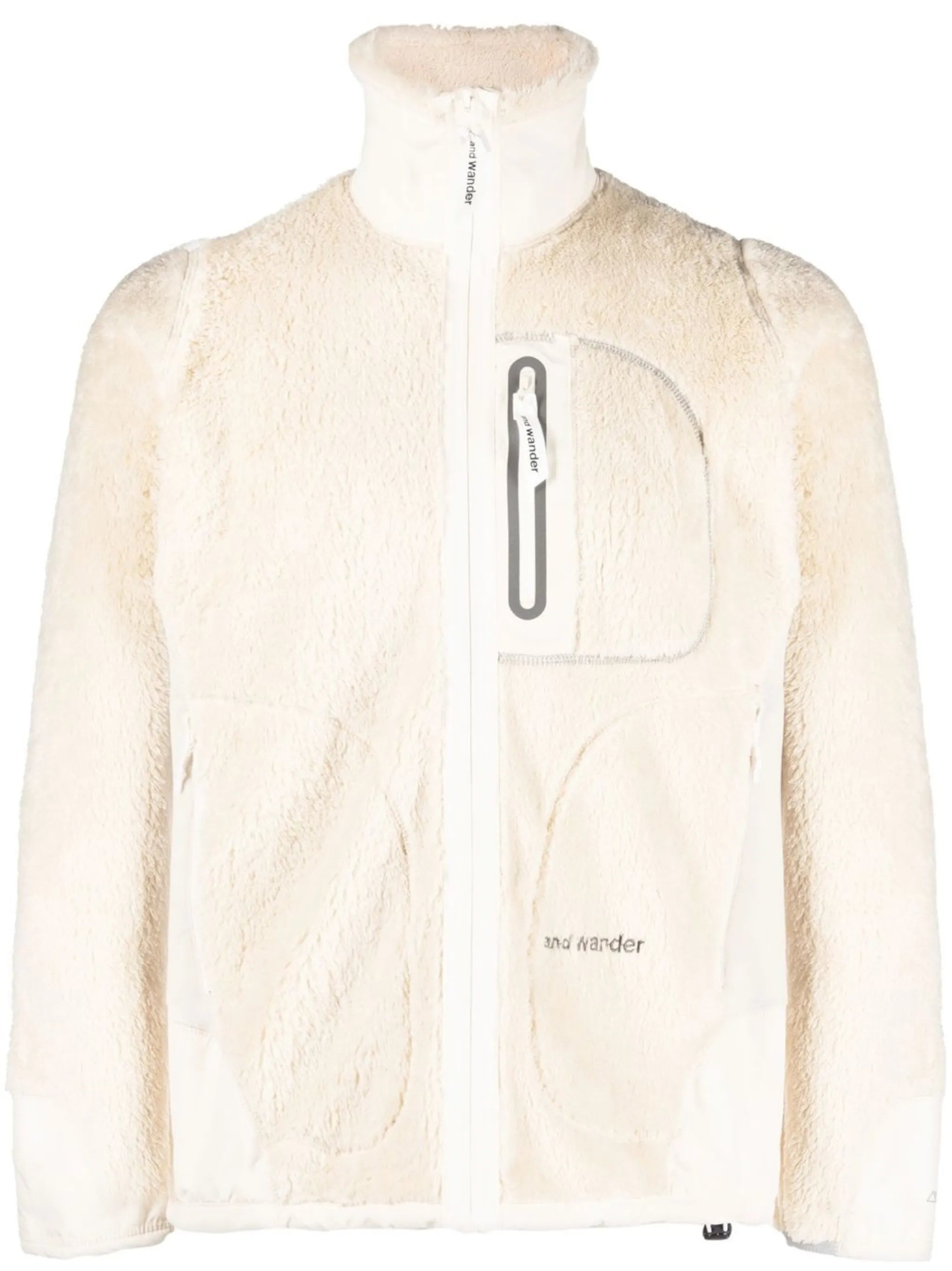 high-neck fleece jacket