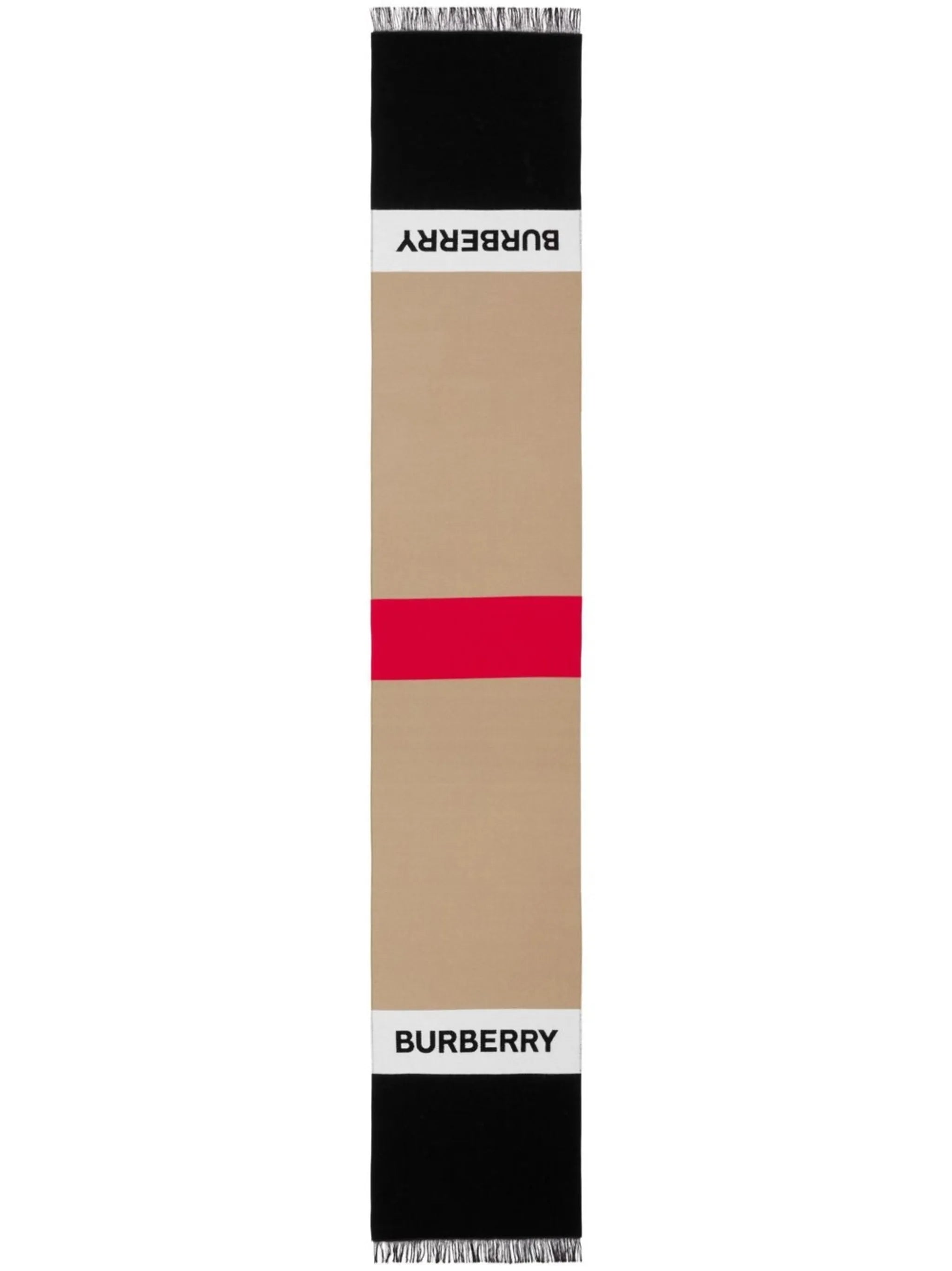 logo-jacquard wool scarf