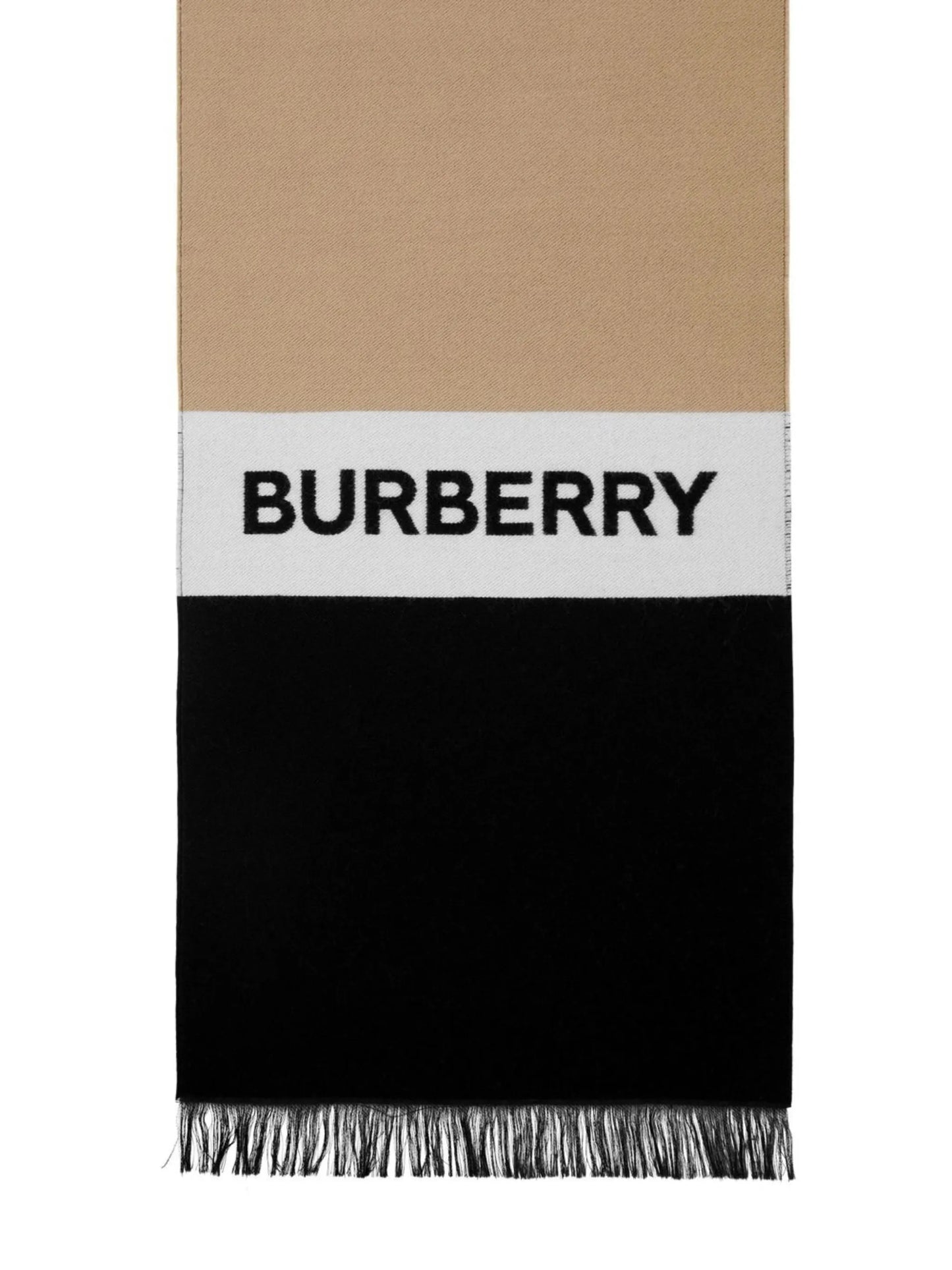 logo-jacquard wool scarf