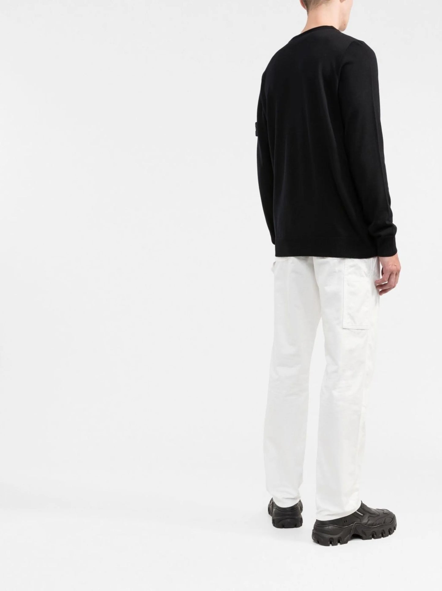 logo-patch crew neck jumper
