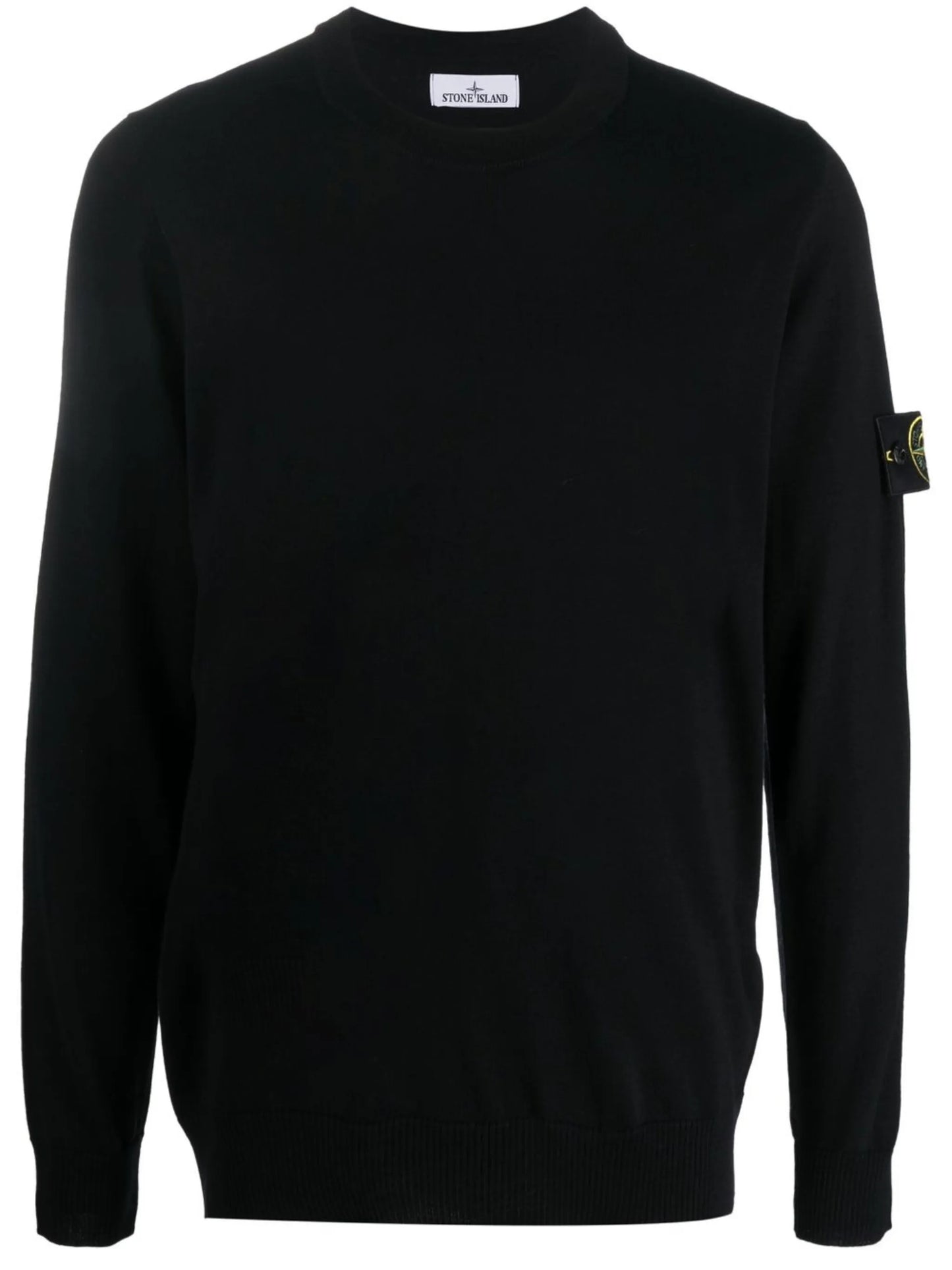 logo-patch crew neck jumper