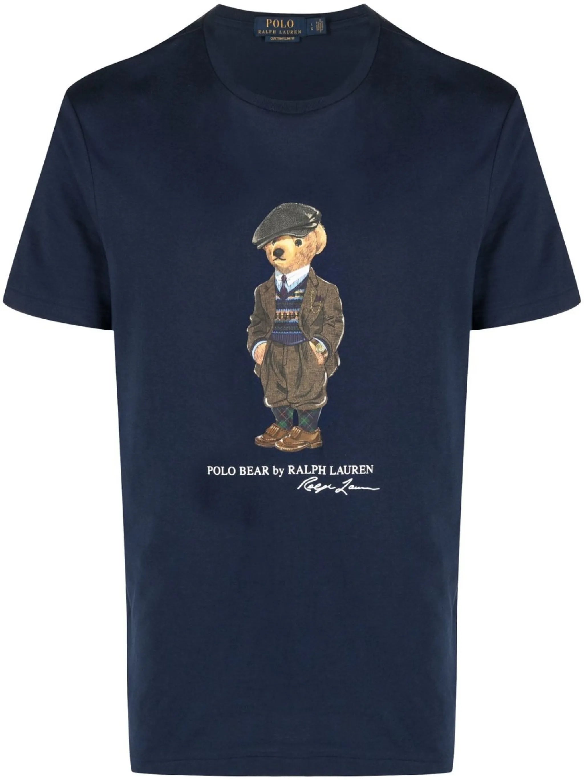 teddy bear-print short-sleeved T-shirt