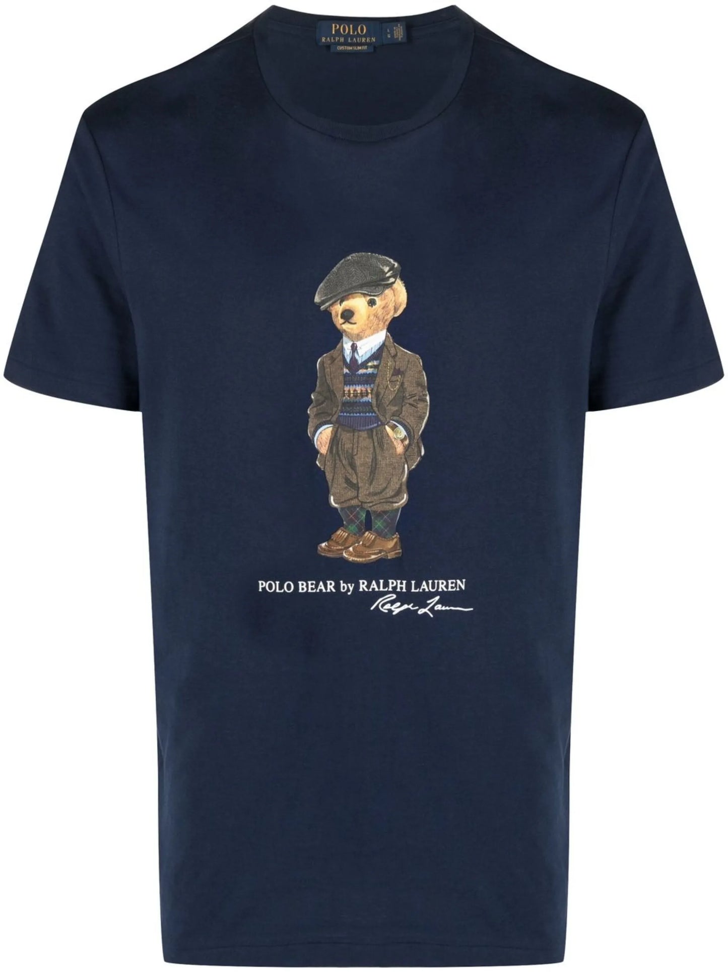 teddy bear-print short-sleeved T-shirt