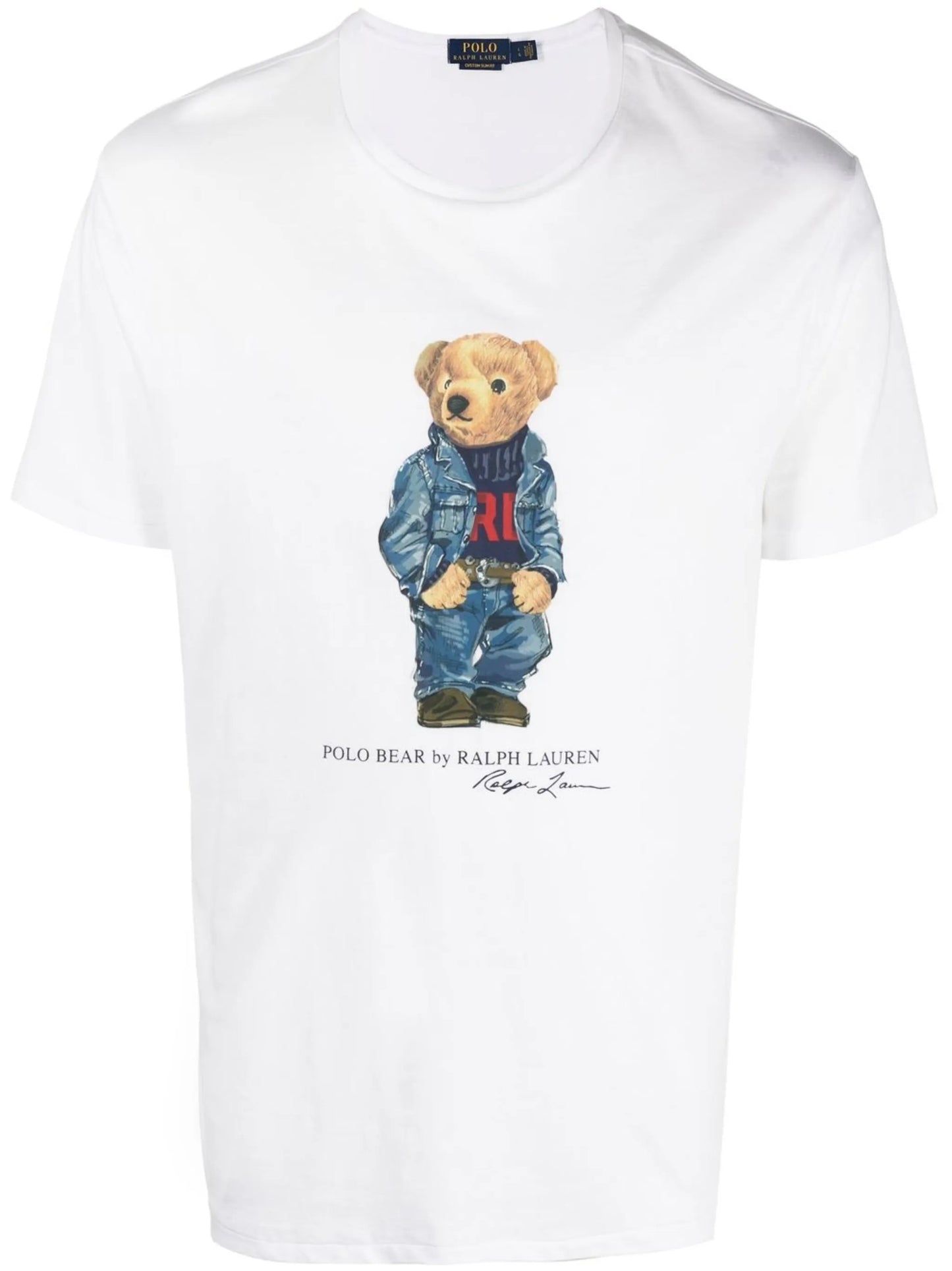 teddy bear-print short-sleeved T-shirt