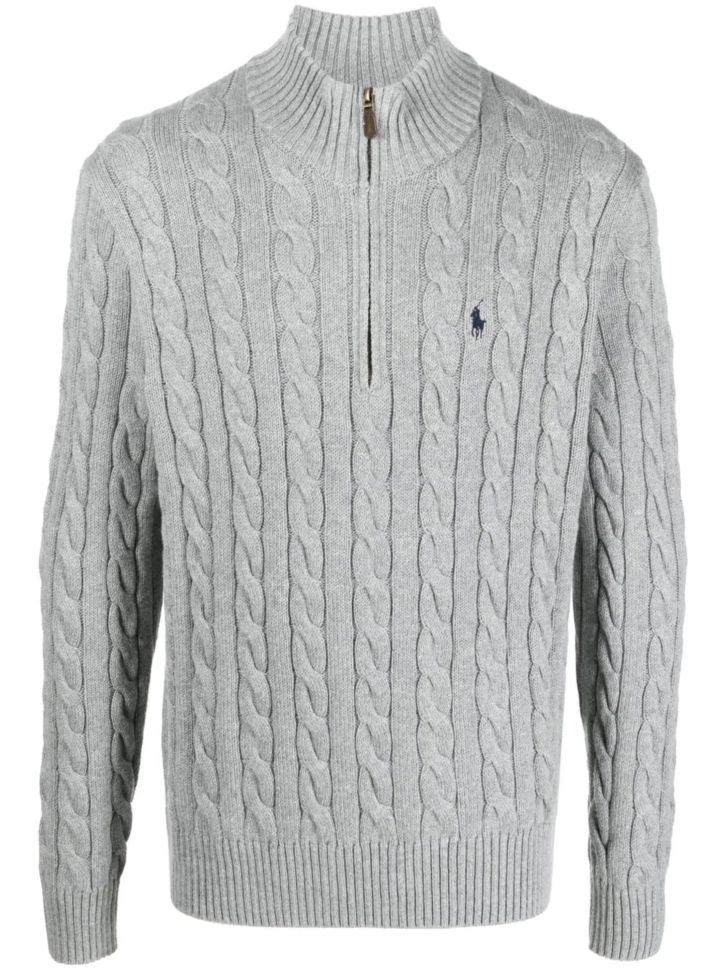 cable-knit quarter-zip jumper